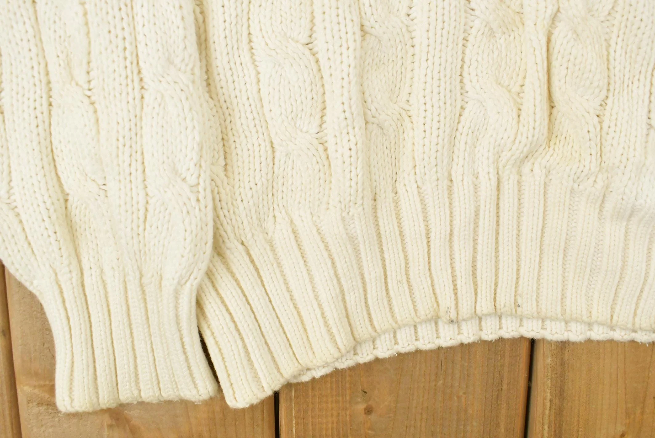 Vintage 1990s Gap Cable Knit V Neck Cricket Sweater Men's Medium - Image 3