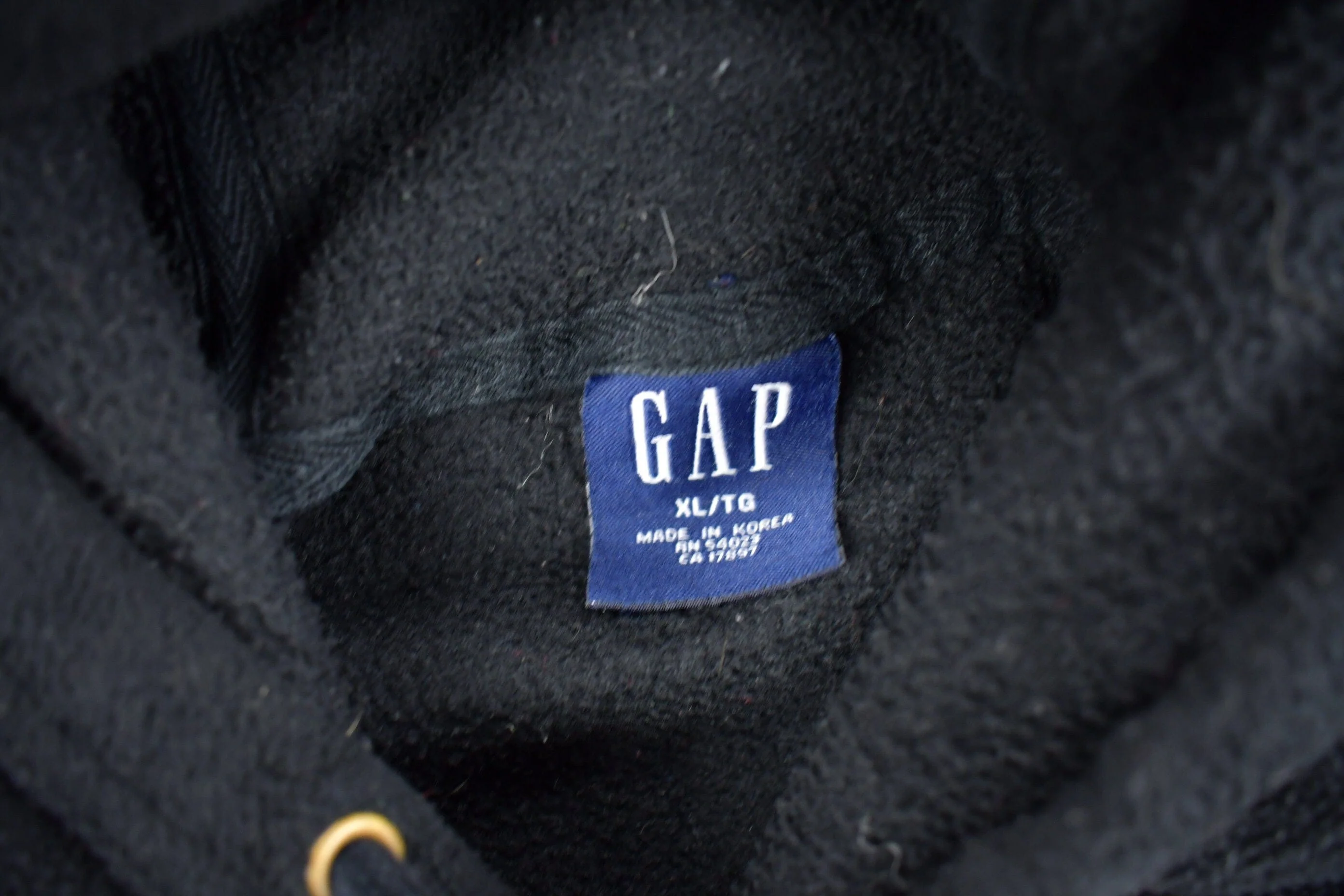 Vintage 1990s GAP Embroidered Fleece Hoodie Men's XL - Image 4