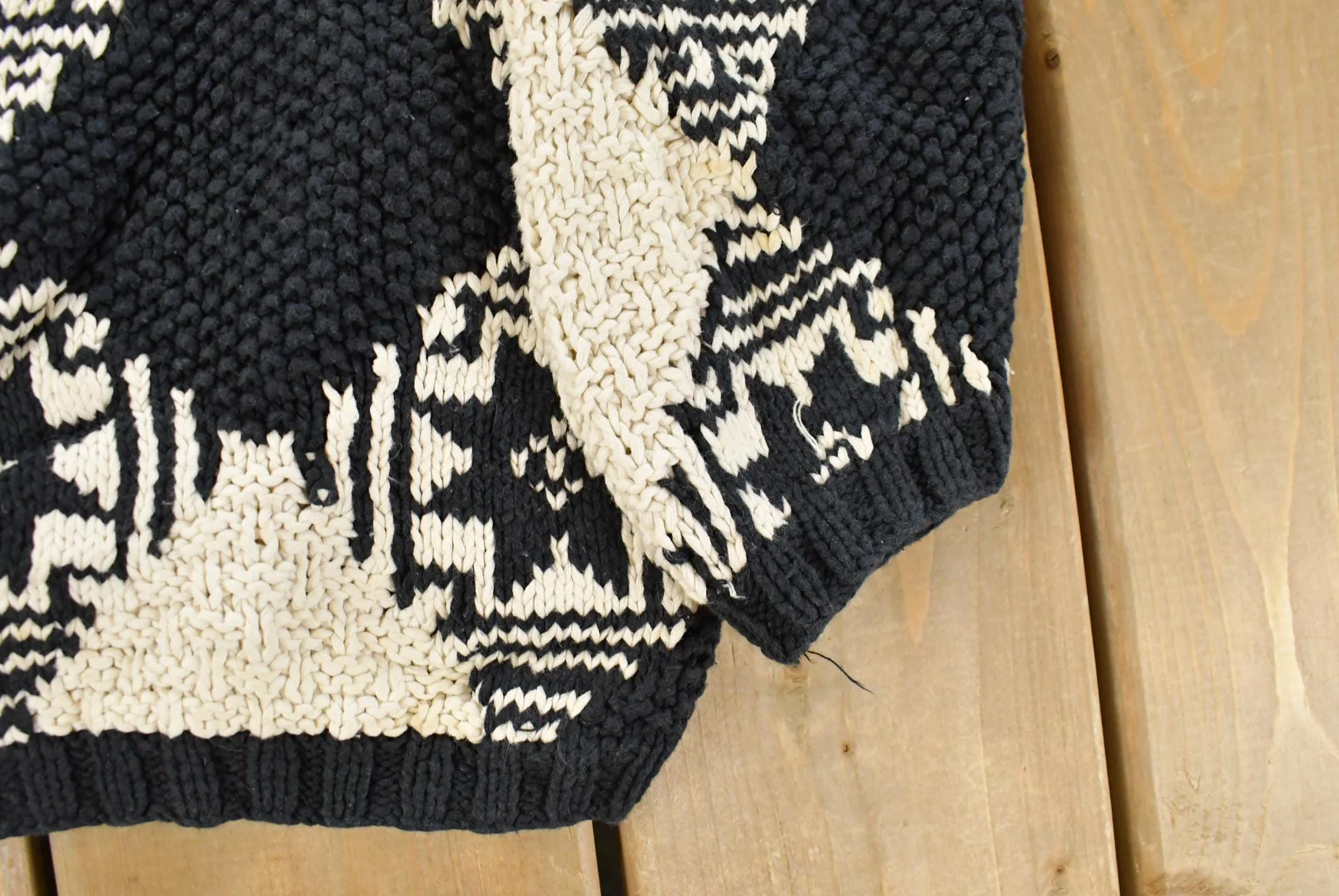 Vintage 1990s Gap Pattern Hand Knit Sweater Women's S - Image 3