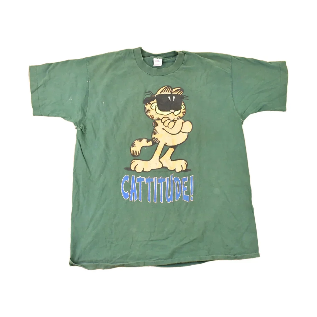 Vintage 1990s Garfield Cattitude Cartoon Souvenir T-Shirt Men's L