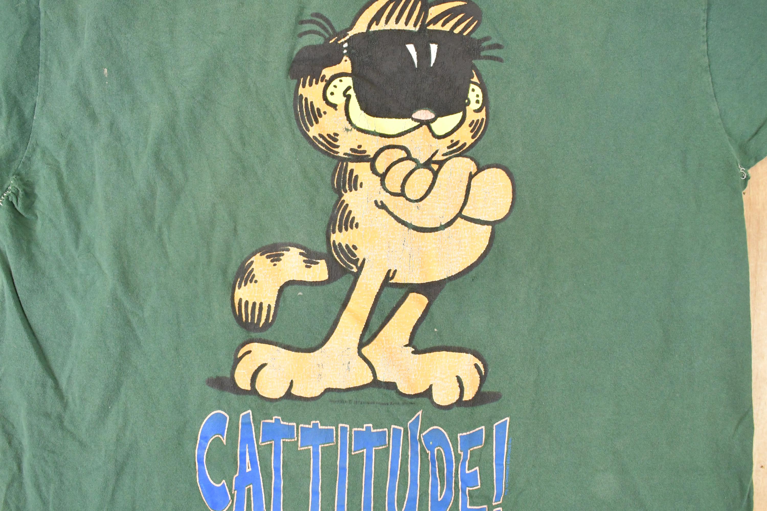 Vintage 1990s Garfield Cattitude Cartoon Souvenir T-Shirt Men's L - Image 3