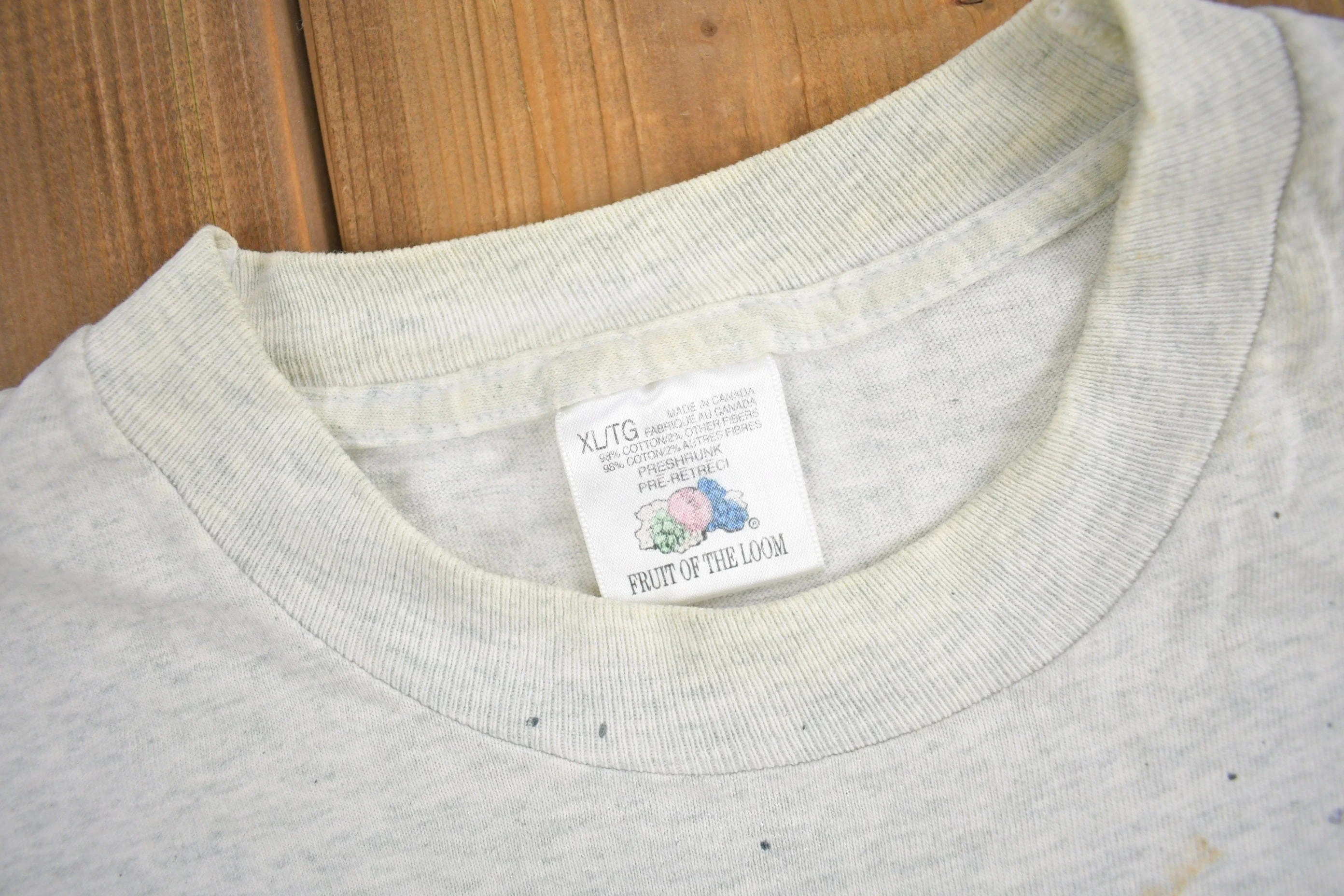Vintage 1990s Gaspille Pas L'eau Bois D'La Biere Graphic T Shirt Men's XL - Image 9