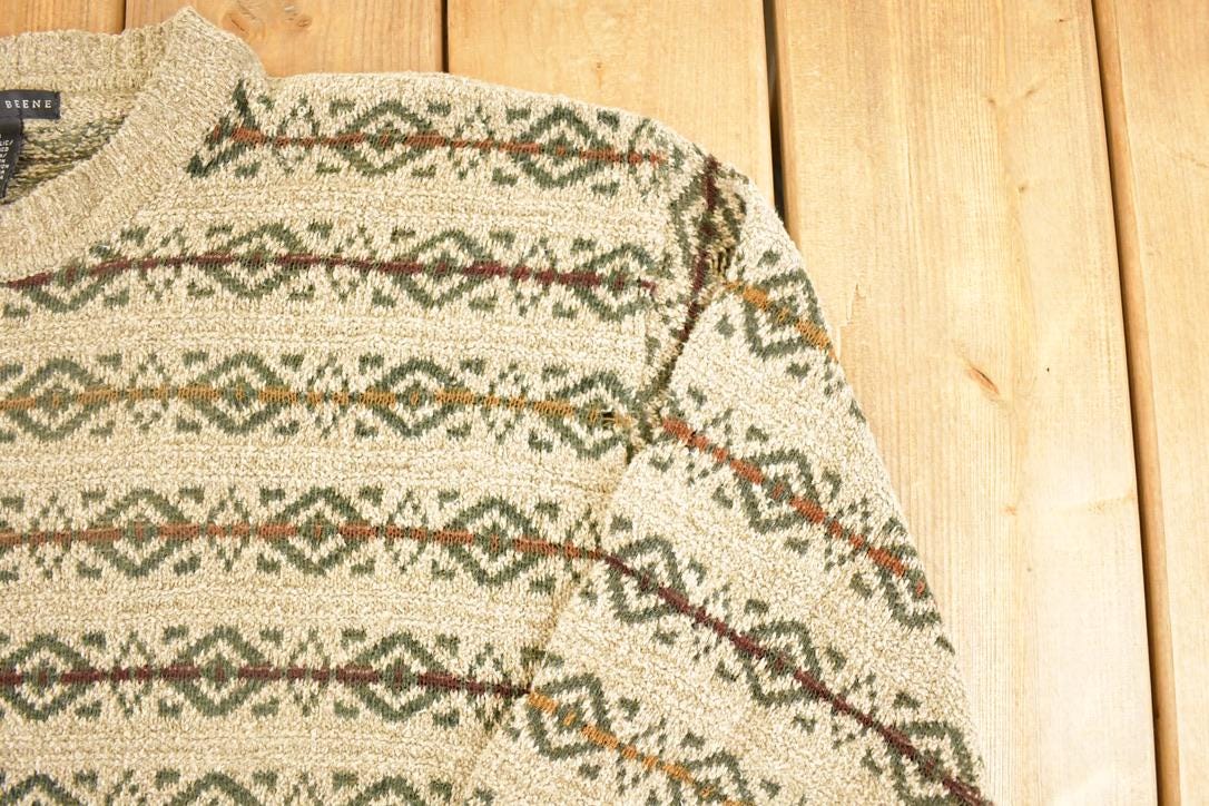 Vintage 1990s Geoffrey Beene Abstract Knit Sweater Men's L - Image 3