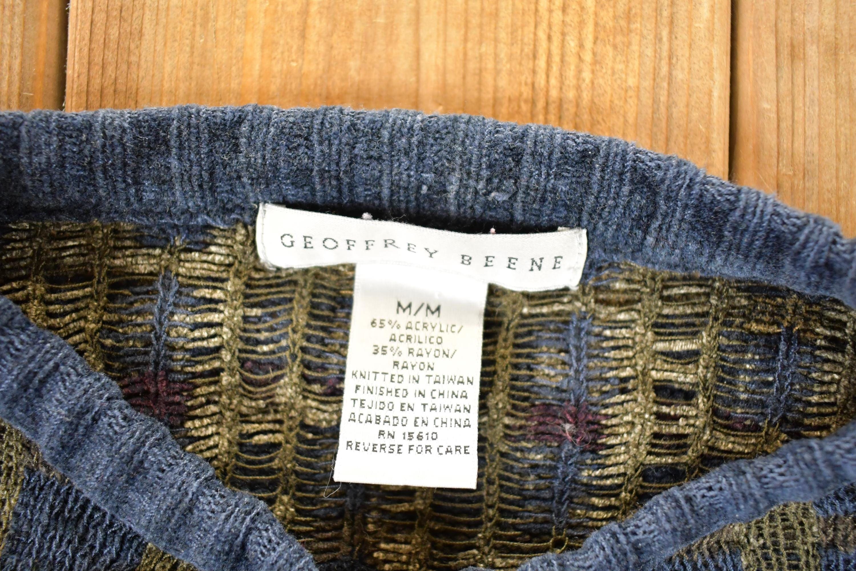 Vintage 1990s Geoffrey Beene Knit Crewneck Sweater Mens L - Image 4