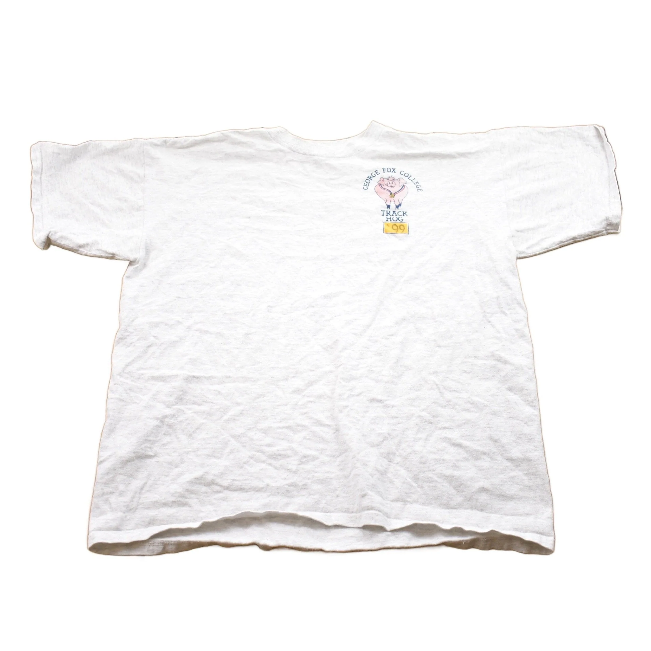 Vintage 1990s George Fox College Track Hall Graphic T-Shirt Men's XL - Image 2