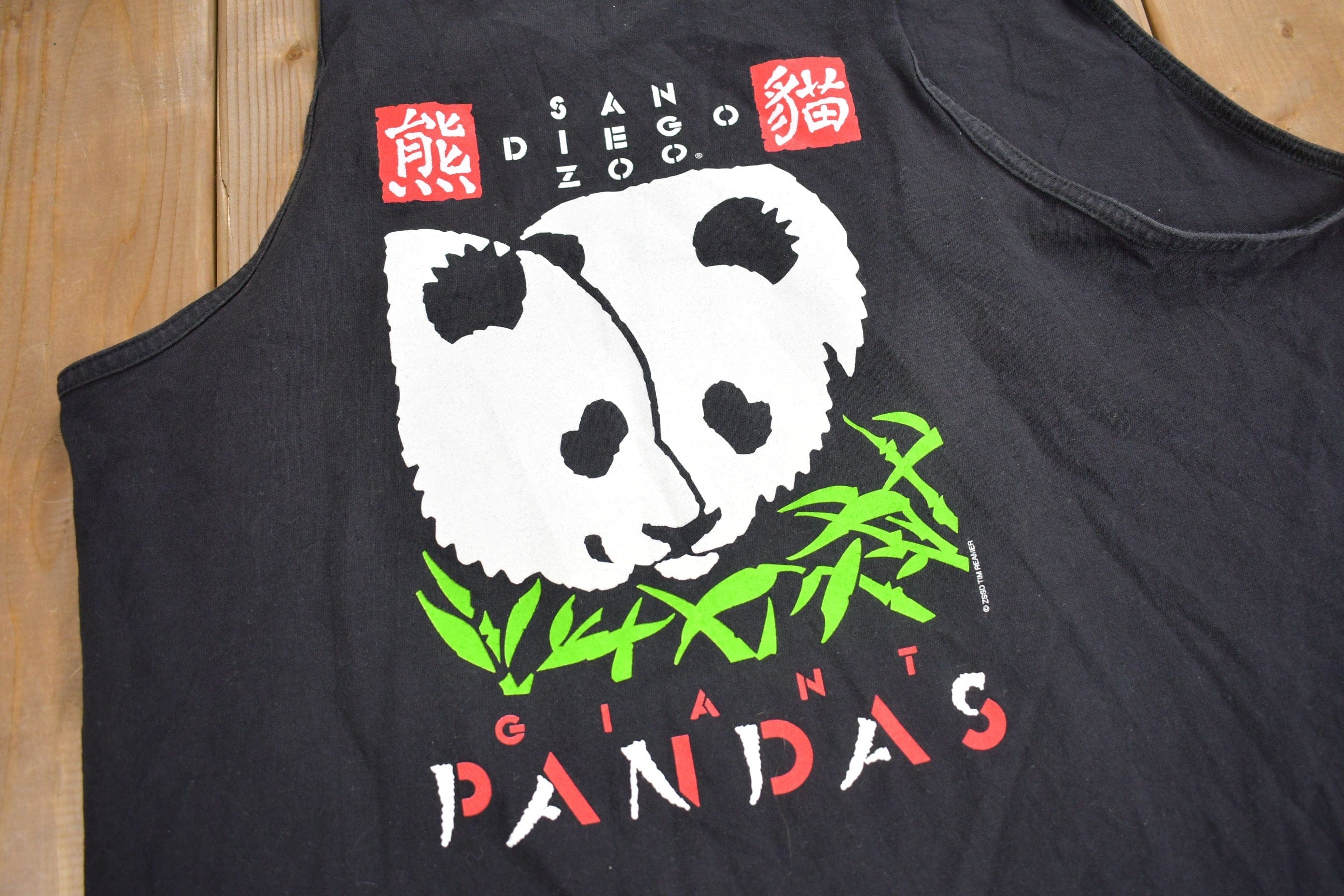 Vintage 1990s Giant Panda San Diego Zoo Tank Top Shirt Men's Large - Image 5