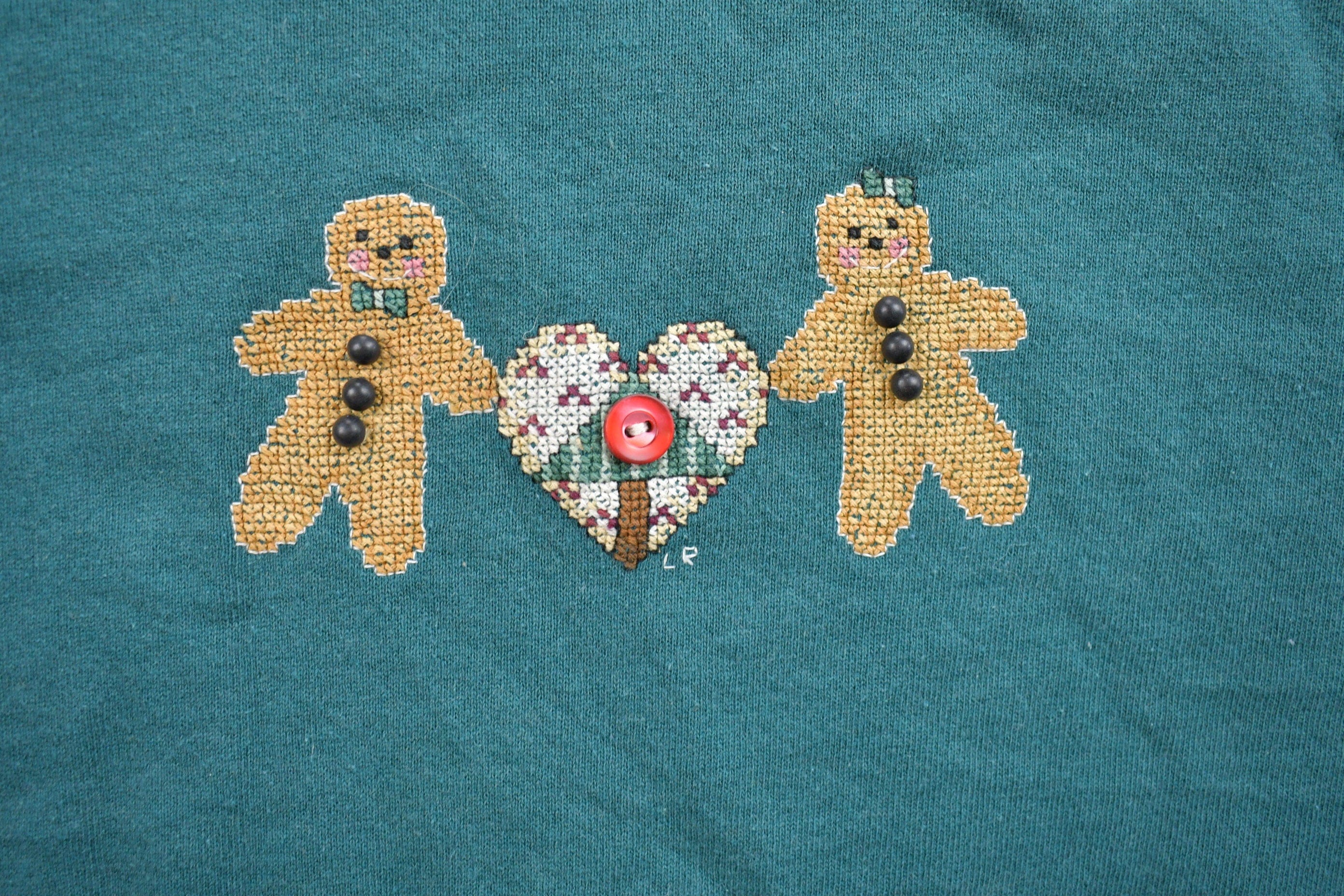 Vintage 1990s Gingerbread Theme Crewneck Sweater Men's Medium - Image 4