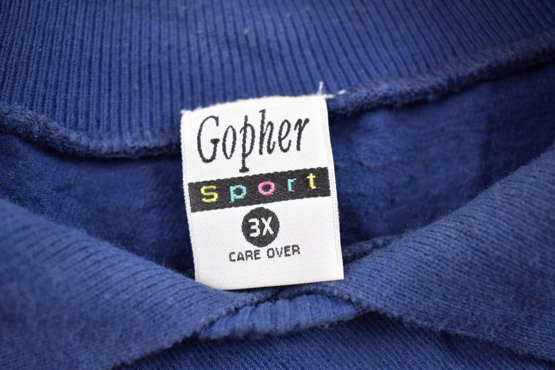 Vintage 1990s Gopher Sport Blank Collared Sweatshirt Men's 2XL - Image 3