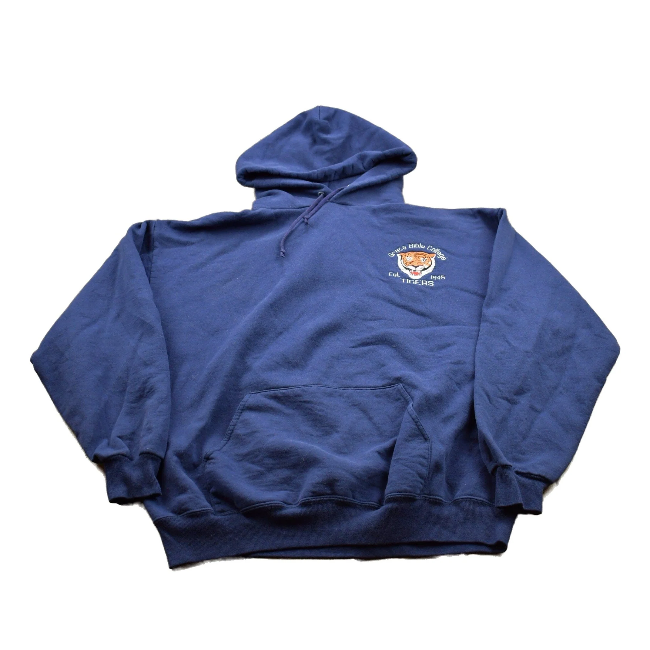 Vintage 1990s Grace Bible College Tigers Collegiate Hoodie Men's Large