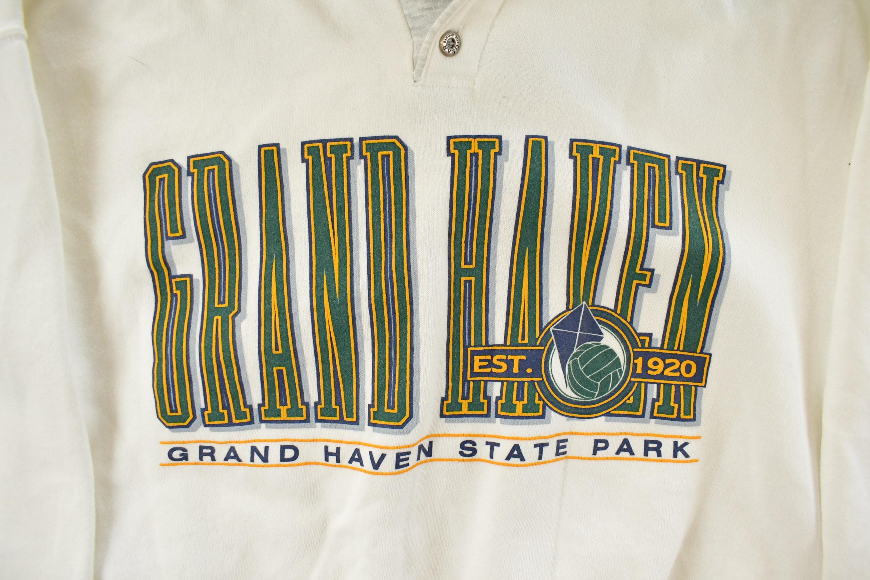 Vintage 1990s Grand Haven State Park Michigan Hoodie Men's Large - Image 3