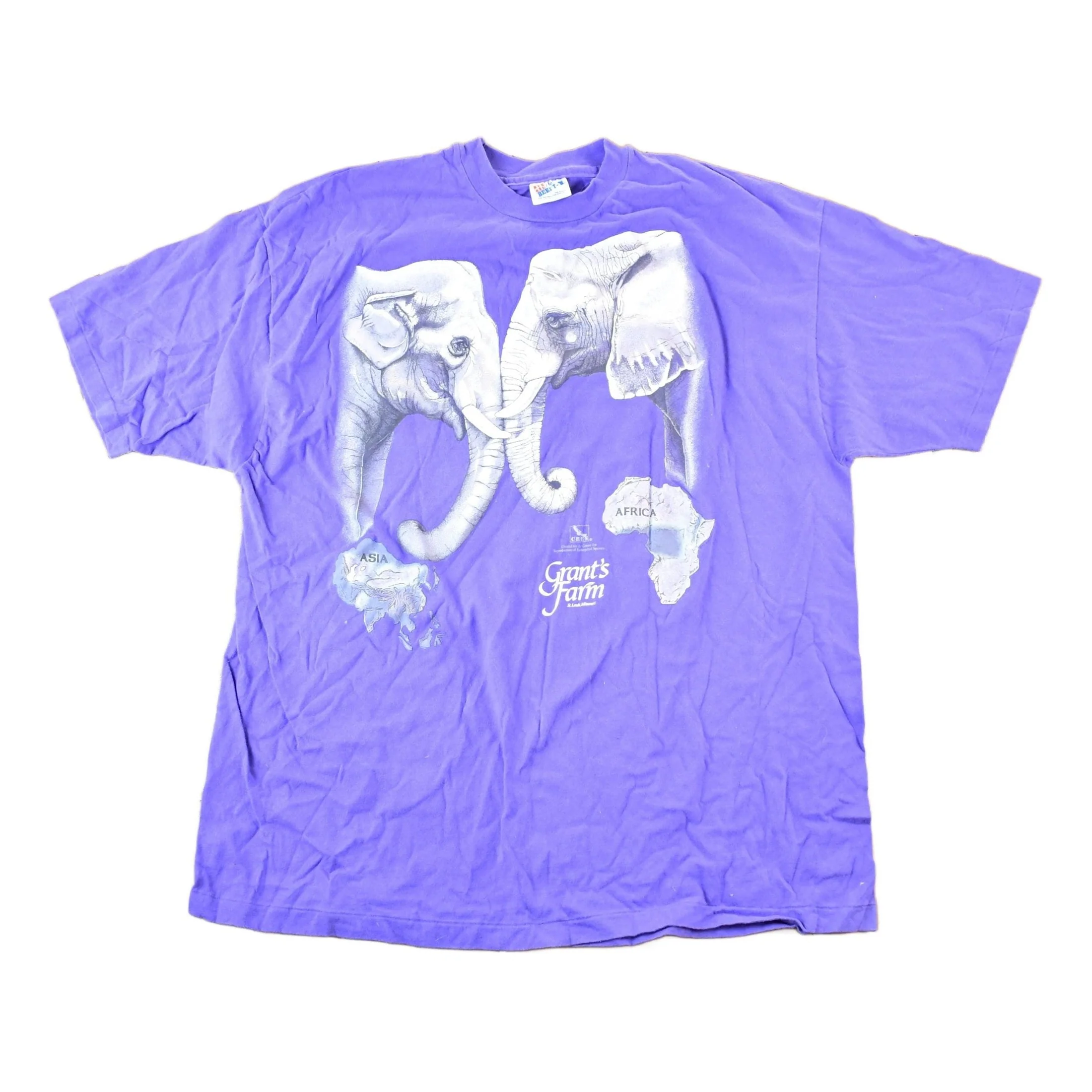 Vintage 1990s Grant's Farm elephants FAB Souvenir T-Shirt Mens L - Image 2