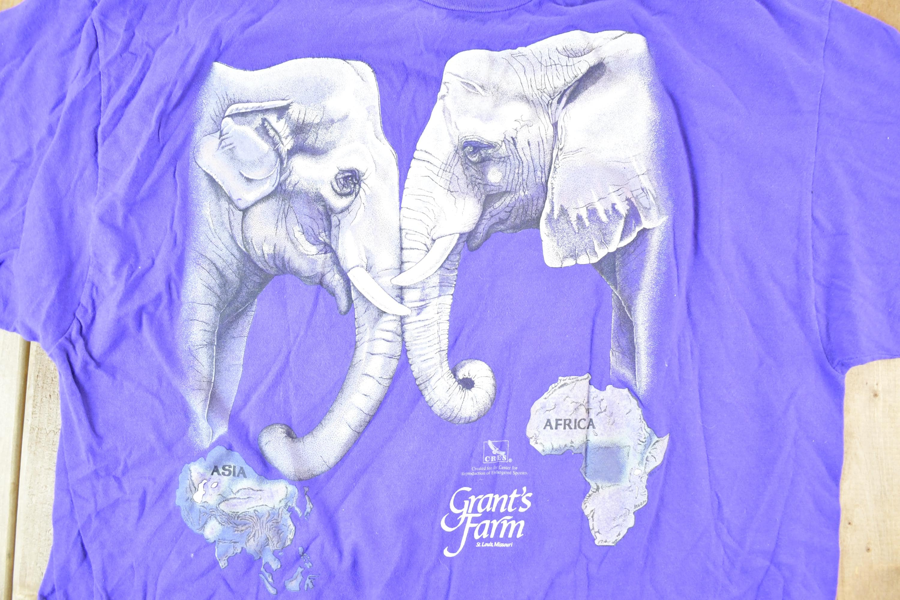 Vintage 1990s Grant's Farm elephants FAB Souvenir T-Shirt Mens L - Image 5