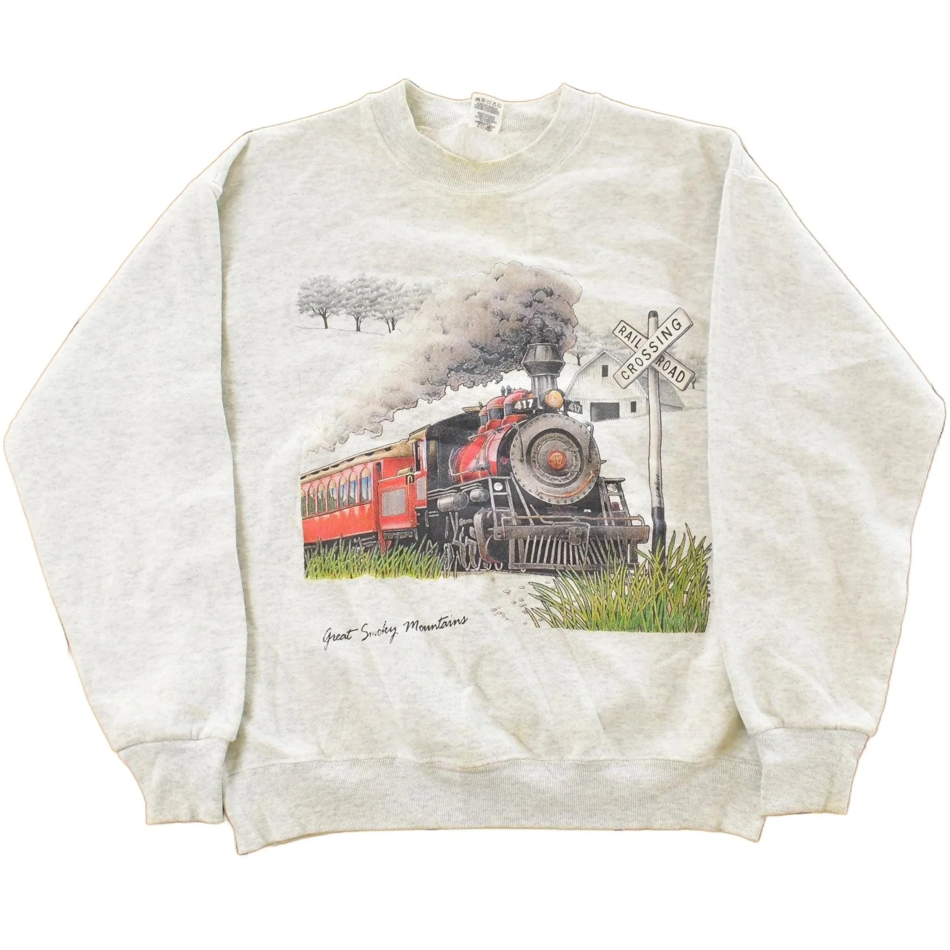 Vintage 1990s Great Smokey Mountains Railway Crewneck Sweatshirt Men's Small