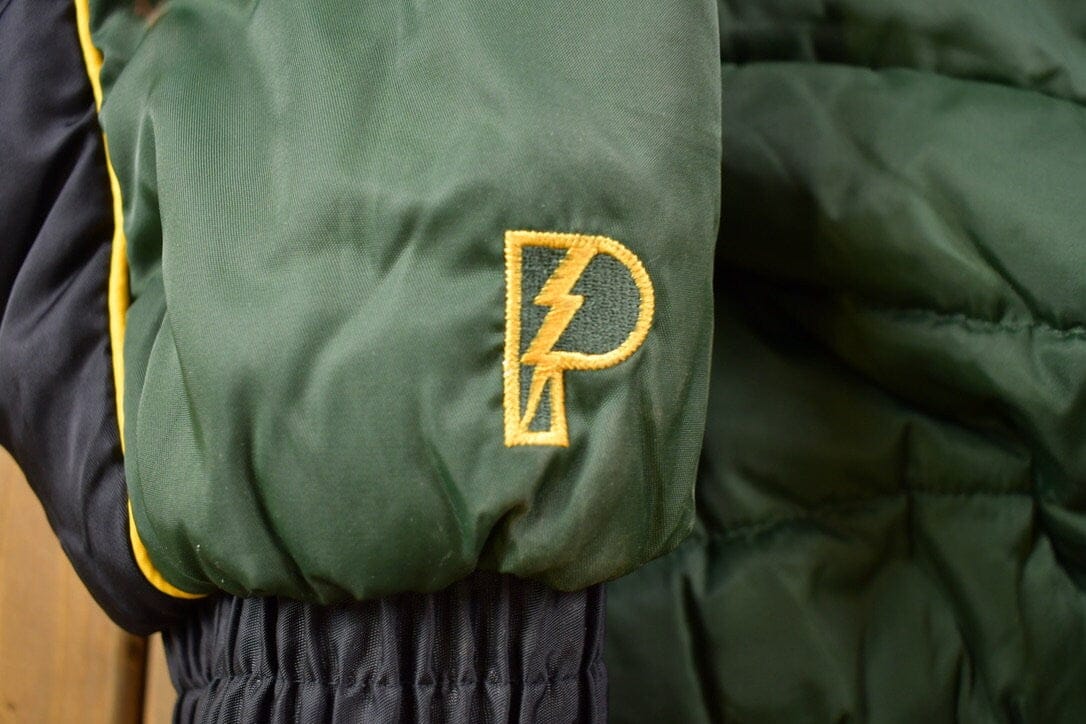 Vintage 1990s Green Bay Packer Pro Player Full Zip Puffer Jacket Men's 2XL - Image 7