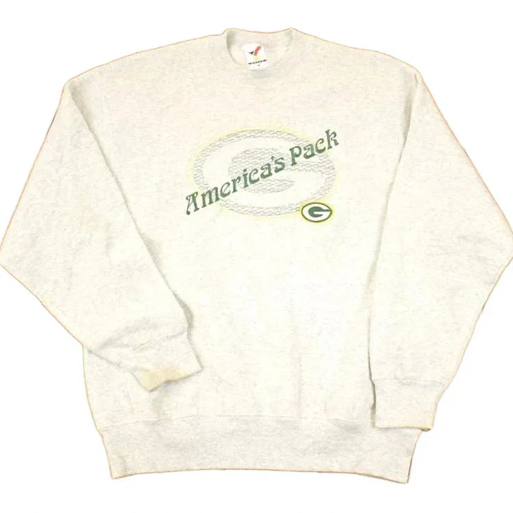 Vintage 1990s Green Bay Packers Americas Pack Embroidered NFL Crewneck Sweatshirt Mens L