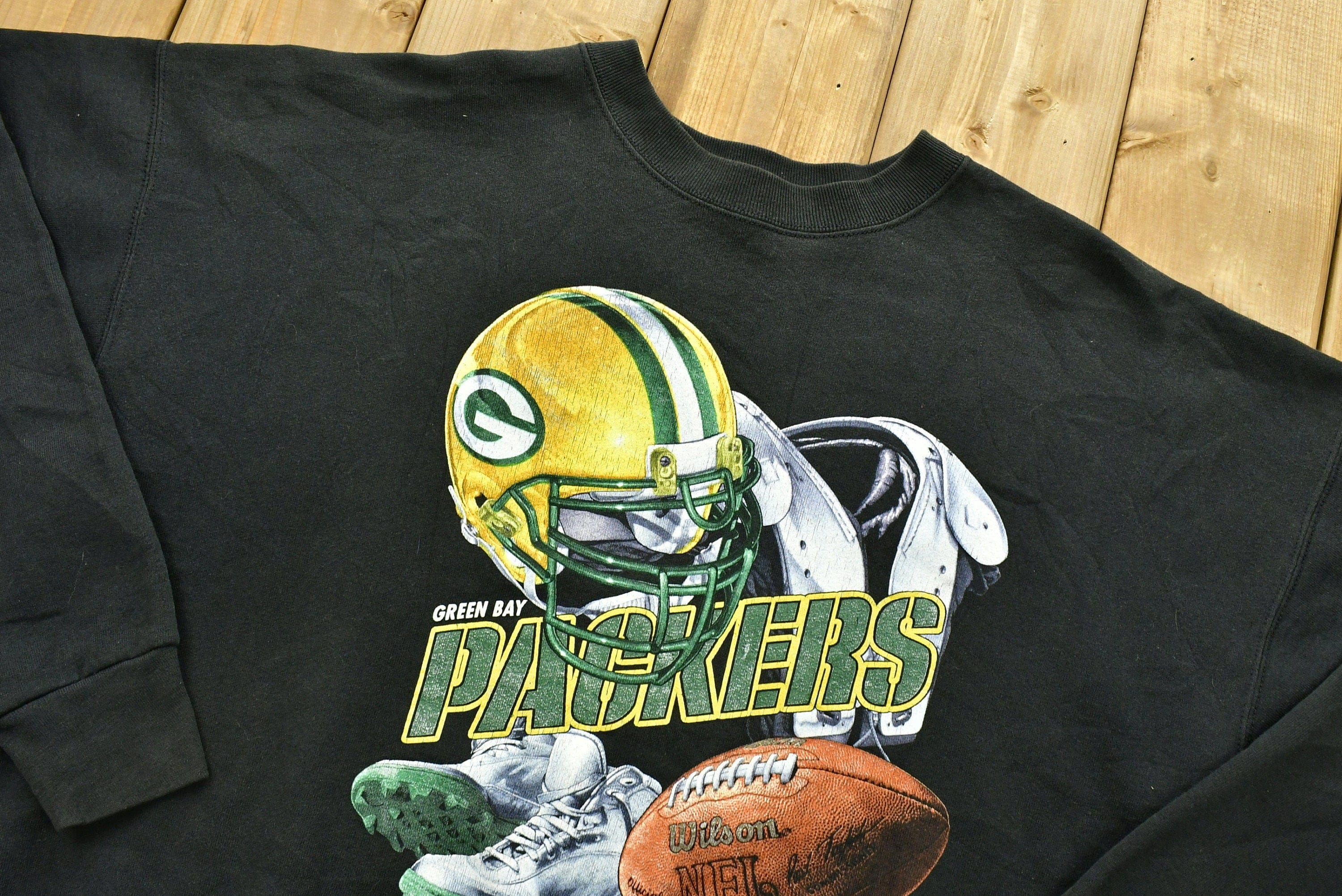 Vintage 1990s Green Bay Packers Crewneck Sweatshirt Men's 2XL - Image 3