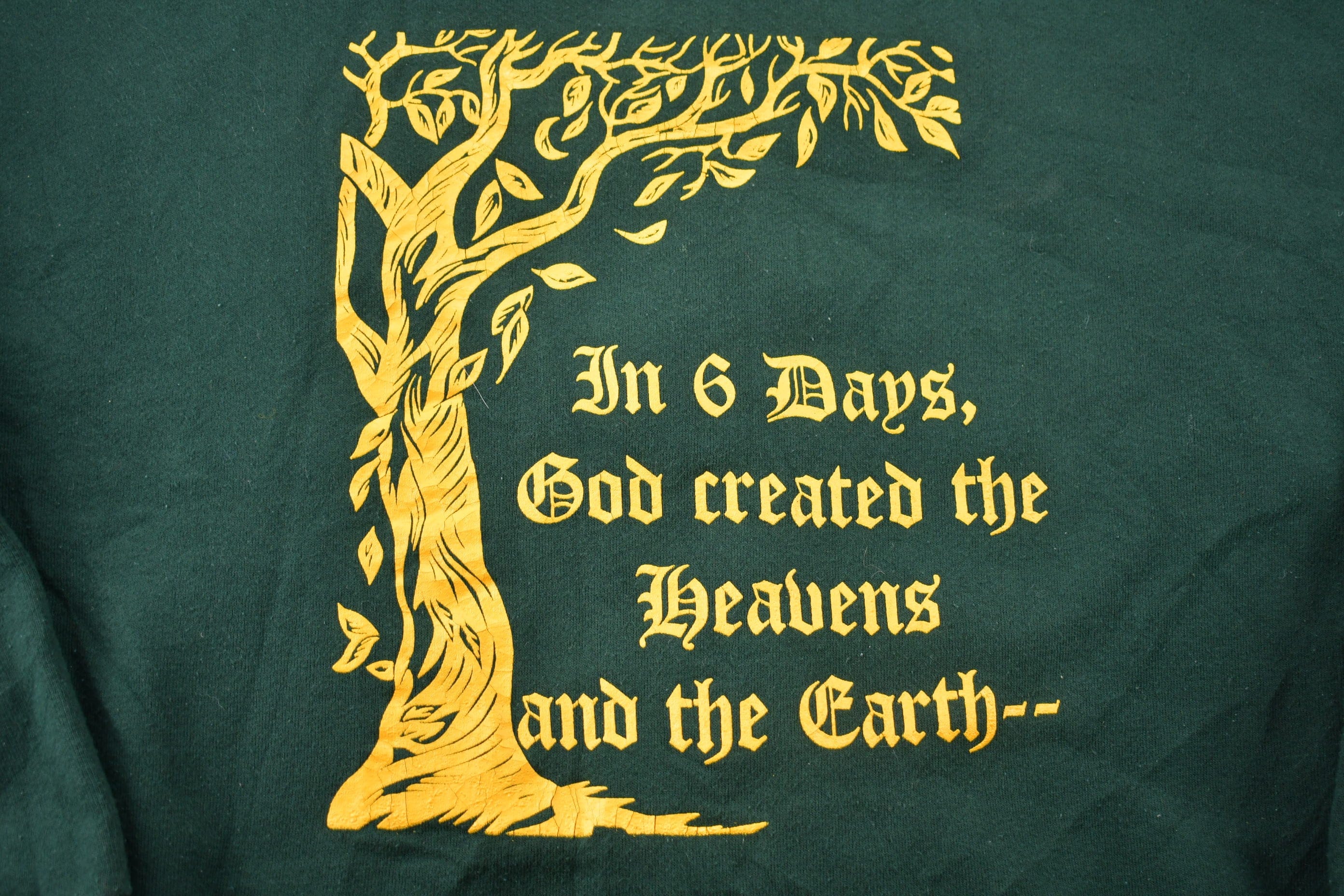 Vintage 1990s Green Bay Packers In 6 Days God Created the Heavens and the Earth Crewneck Sweatshirt Men's 2XL - Image 4