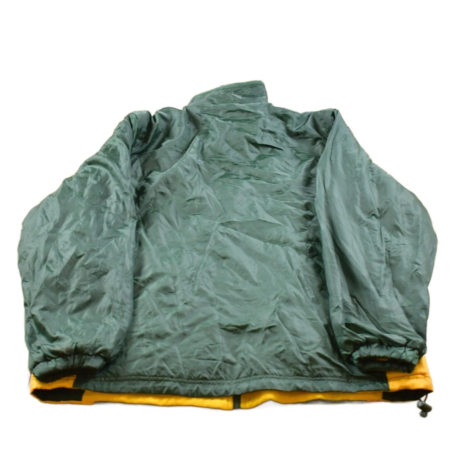 Vintage 1990s Green Bay Packers Logo Fleece Lined Convertible Jacket Men's Large - Image 2
