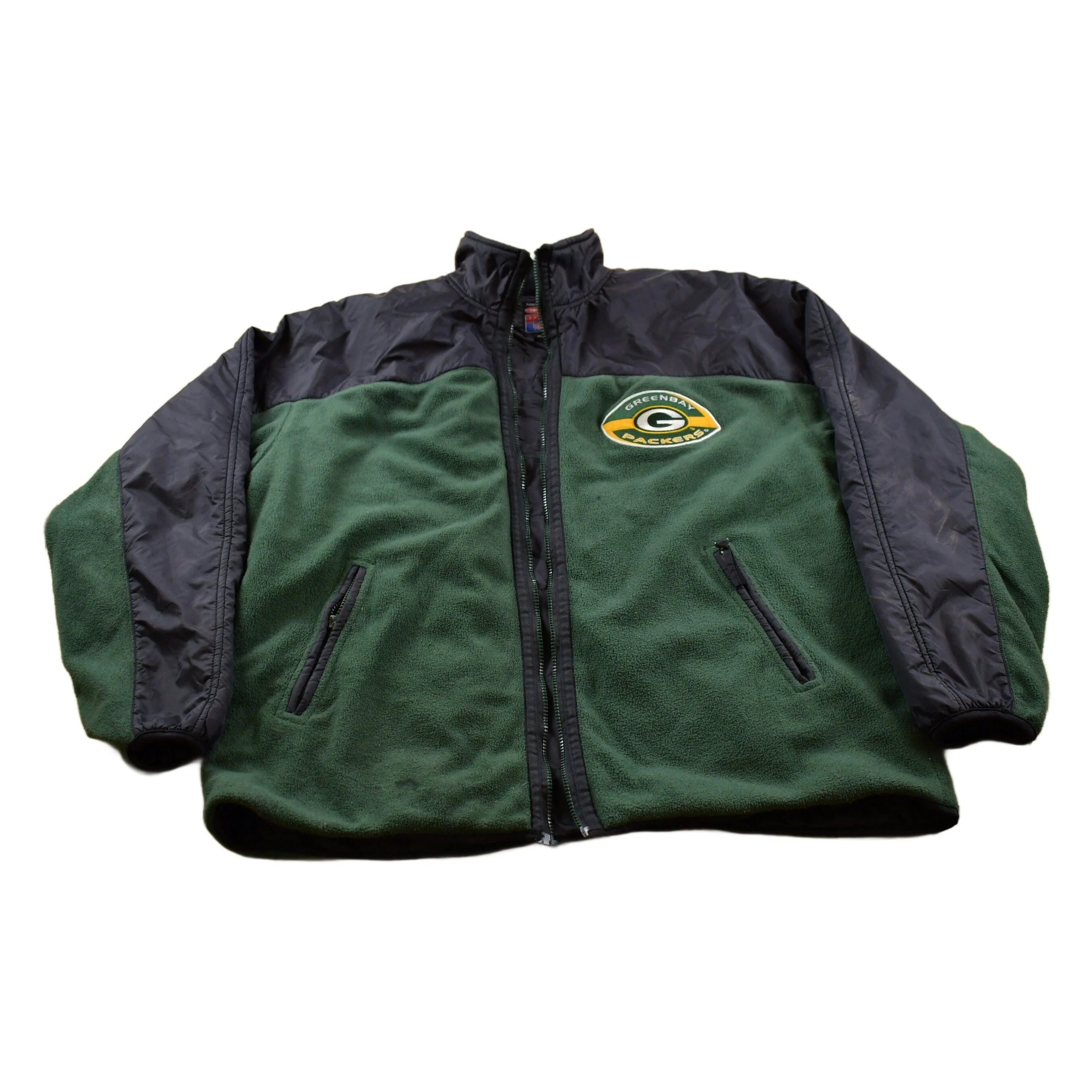 Vintage 1990s Green Bay Packers Mirage NFL Zip Fleece Jacket Men's 2XL
