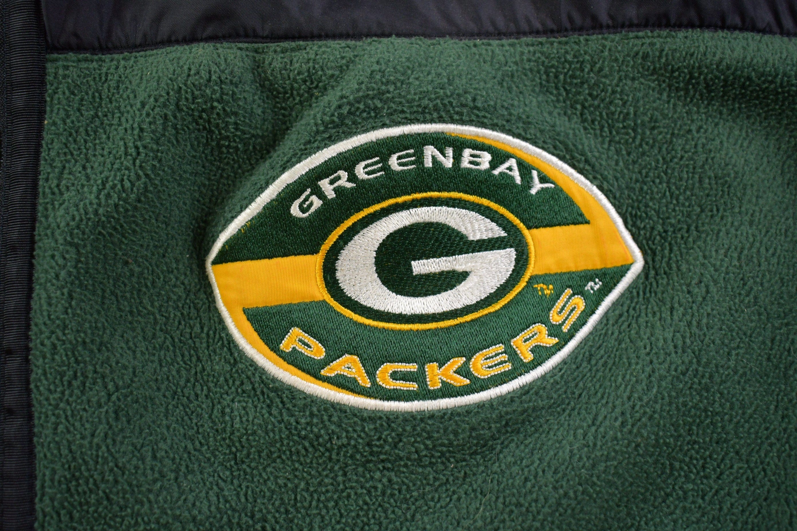 Vintage 1990s Green Bay Packers Mirage NFL Zip Fleece Jacket Men's 2XL - Image 6