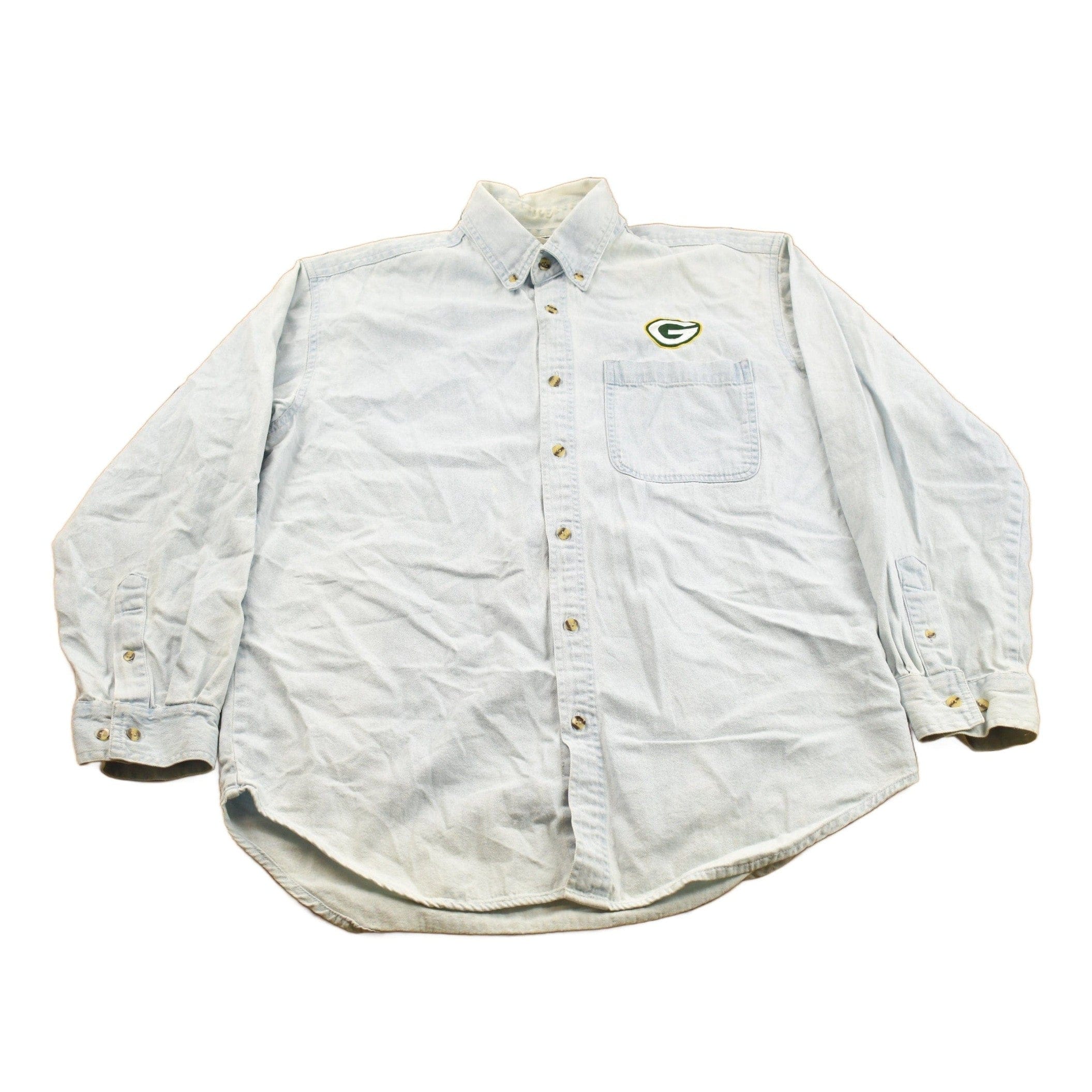 Vintage 1990s Green Bay Packers NFL Button Up Shirt Men's Medium
