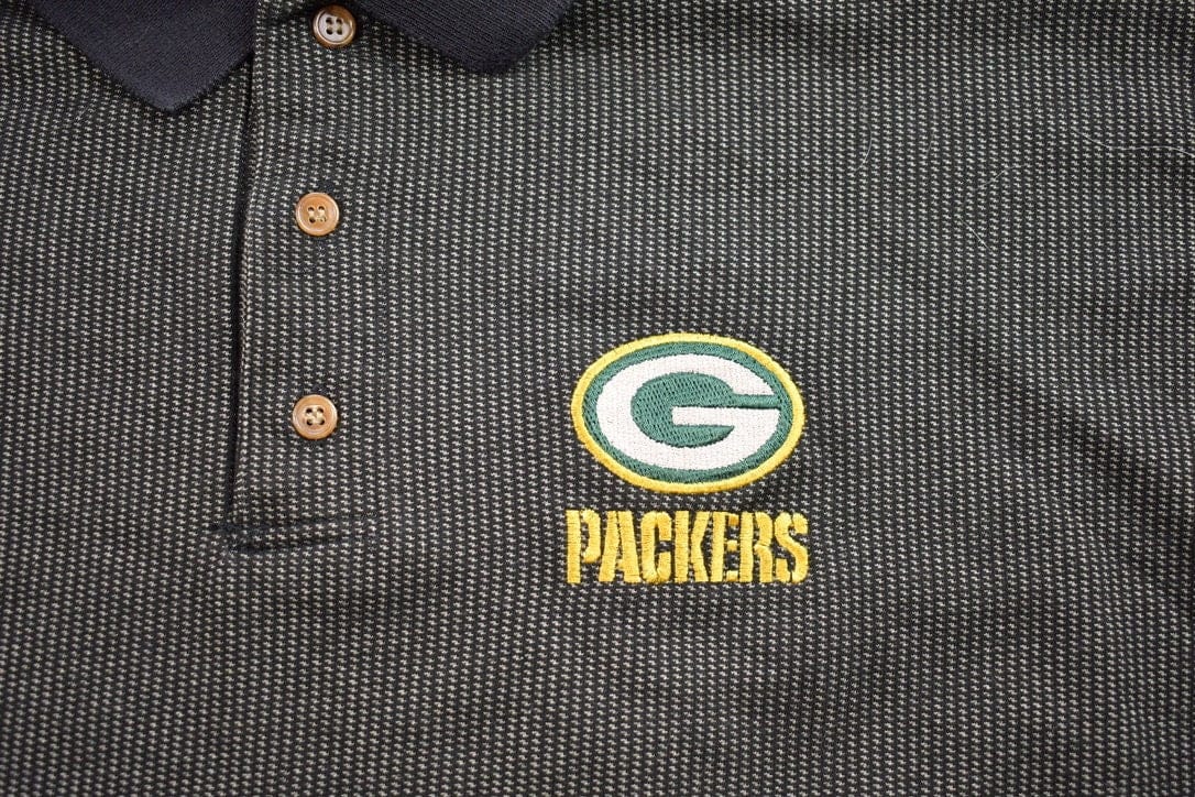 Vintage 1990s Green Bay Packers NFL Polo T-Shirt Men's XL - Image 4