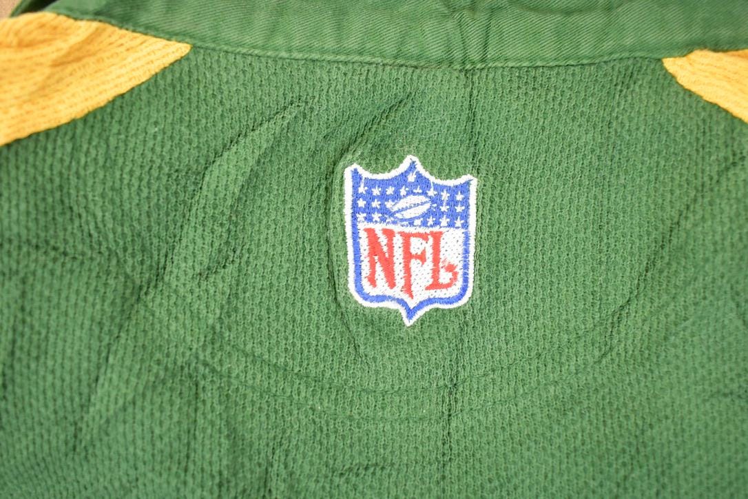 Vintage 1990s Green Bay Packers Starter Pro Line Quarter Button NFL Crewneck Sweatshirt Mens XL - Image 6