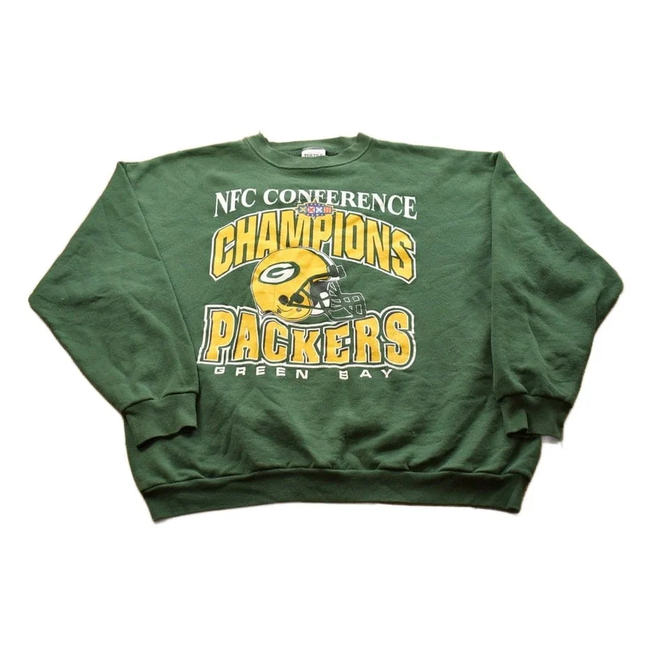 Vintage 1990s Green Bay Packers Super Bowl 32 NFL Crewneck Sweatshirt Men's XL