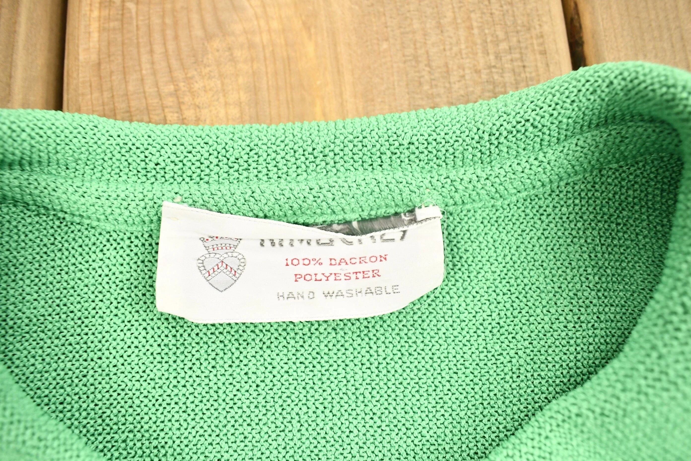 Vintage 1990s Green Collared Cardigan Sweater Women's S - Image 3