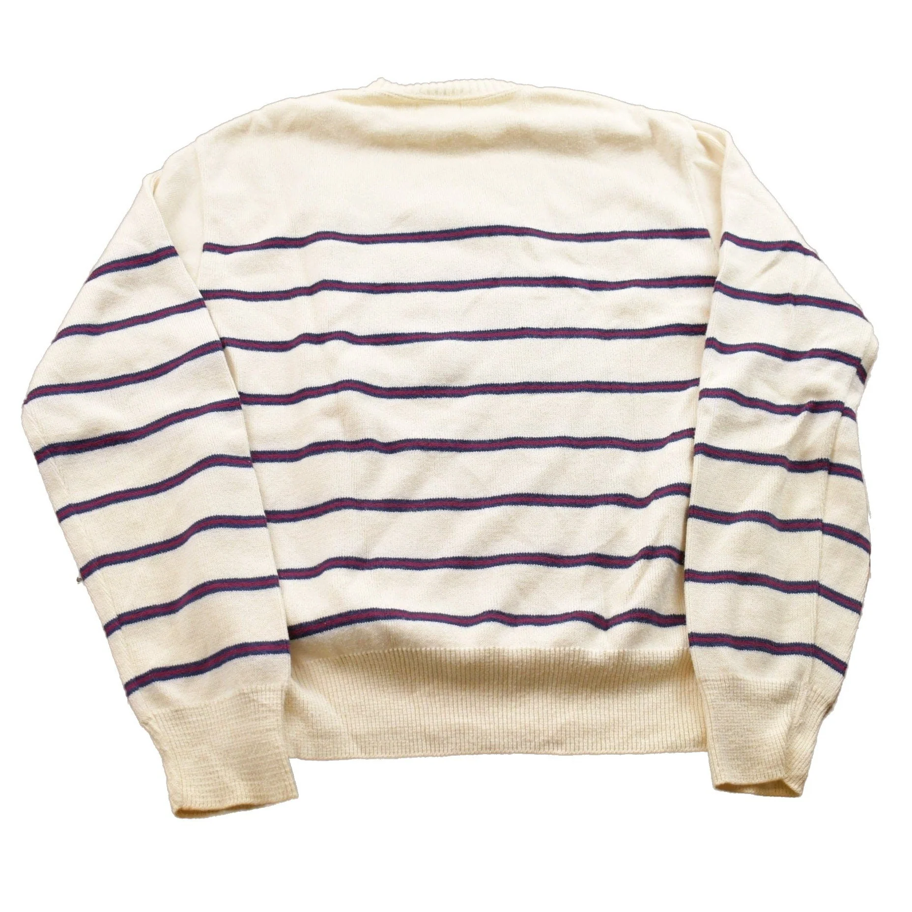 Vintage 1990s Gregory John Knitted Striped Crewneck Sweater Men's XS - Image 2