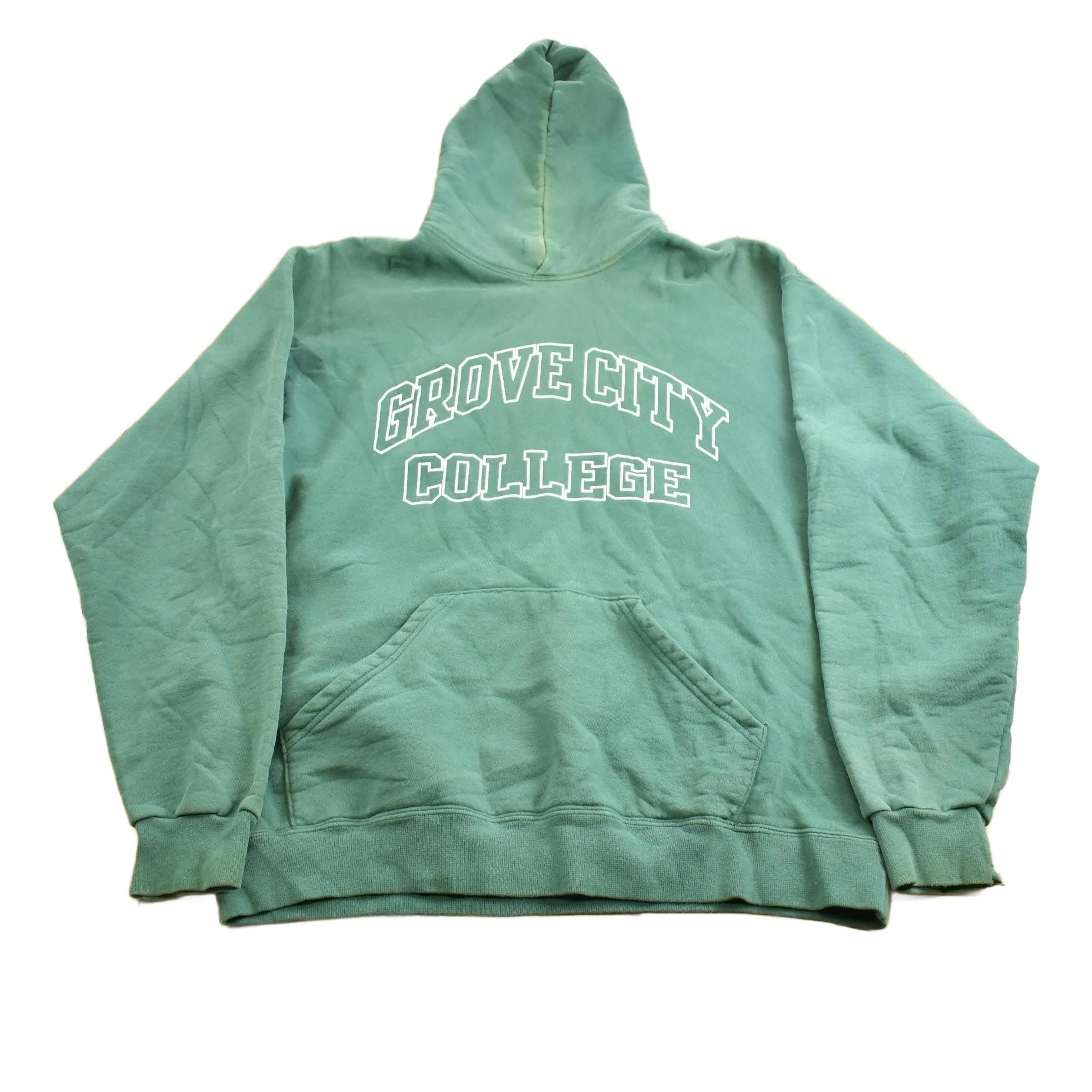Vintage 1990s Grove City College Green Hoodie Made In USA Men's Large