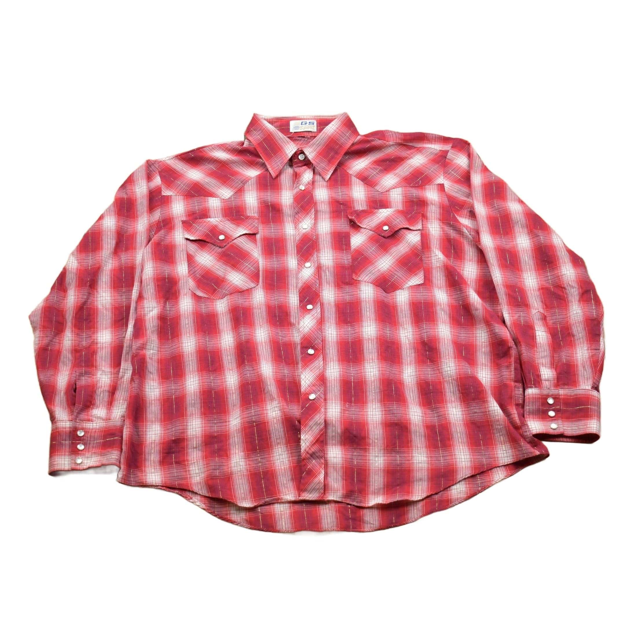 Vintage 1990s GS Sport Western Plaid Button Up Shirt Men's XL