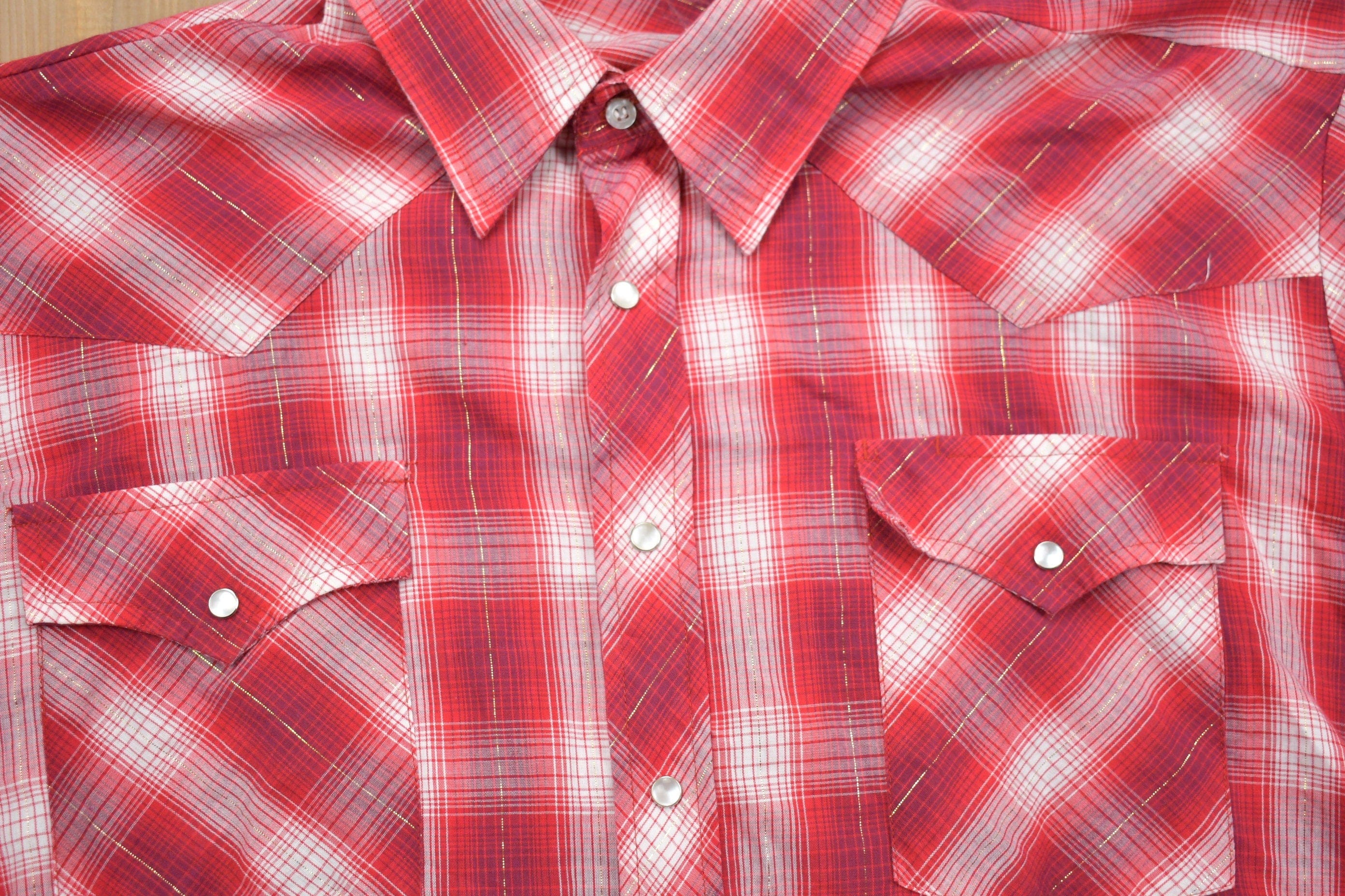 Vintage 1990s GS Sport Western Plaid Button Up Shirt Men's XL - Image 3