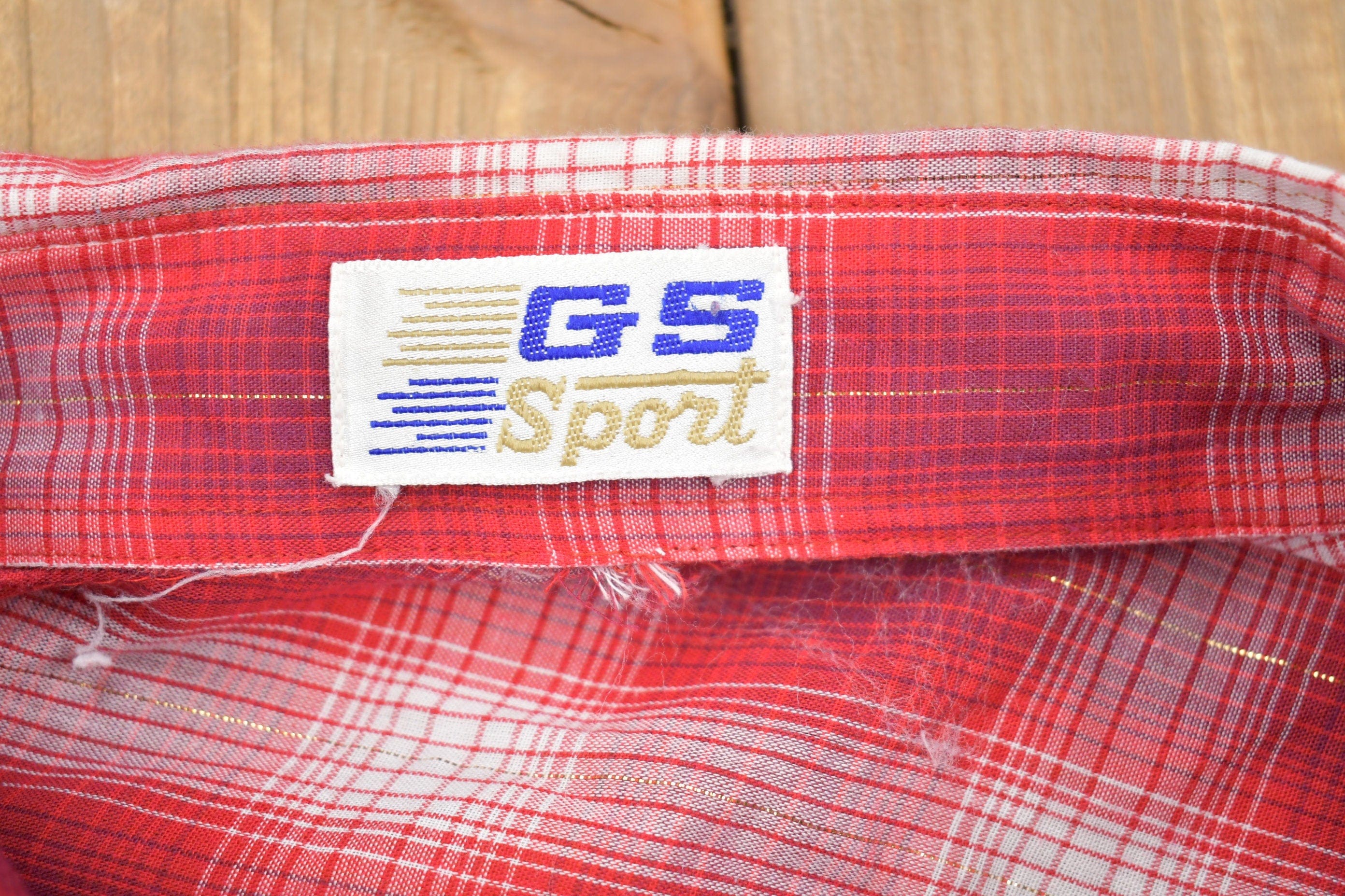 Vintage 1990s GS Sport Western Plaid Button Up Shirt Men's XL - Image 4