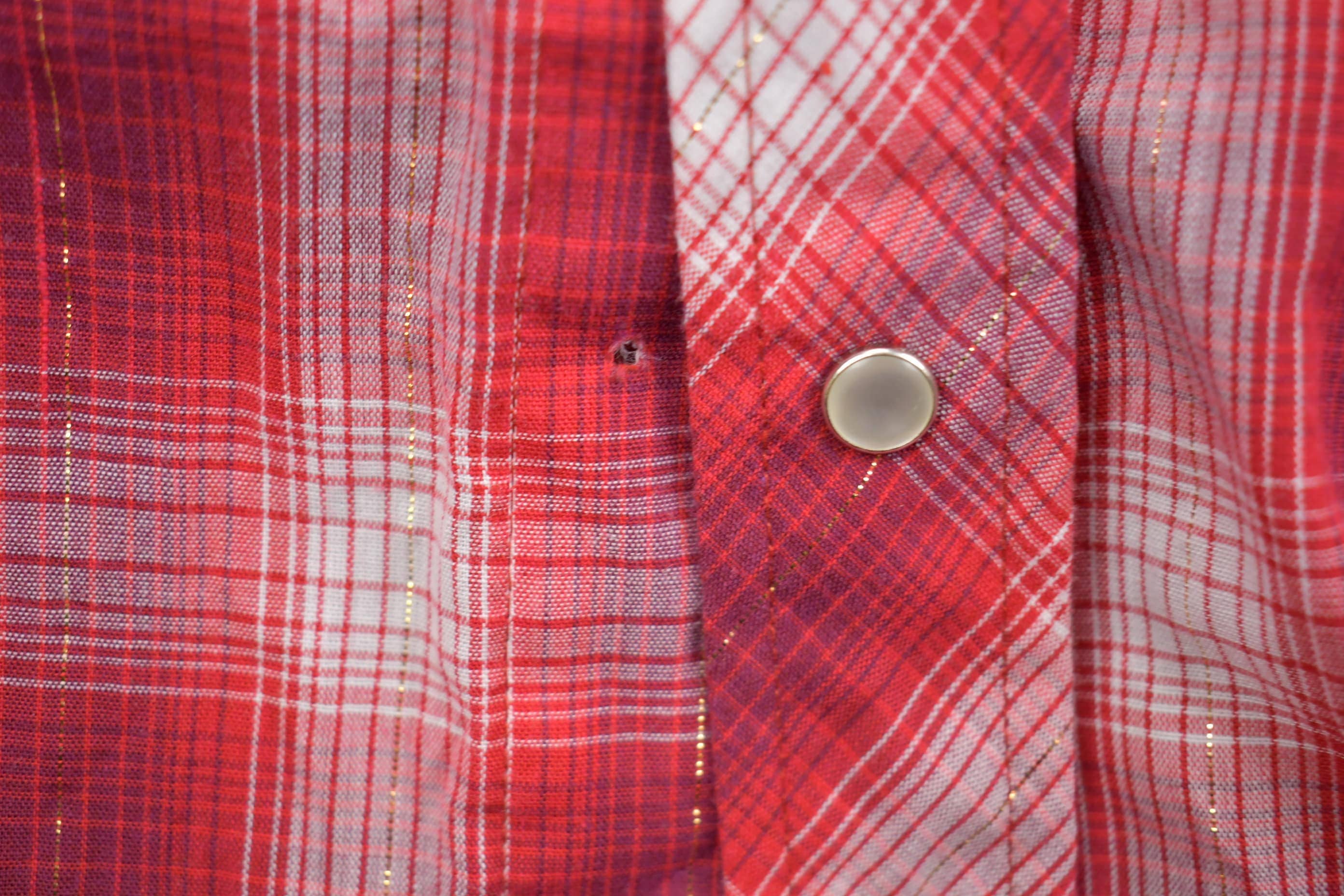 Vintage 1990s GS Sport Western Plaid Button Up Shirt Men's XL - Image 5