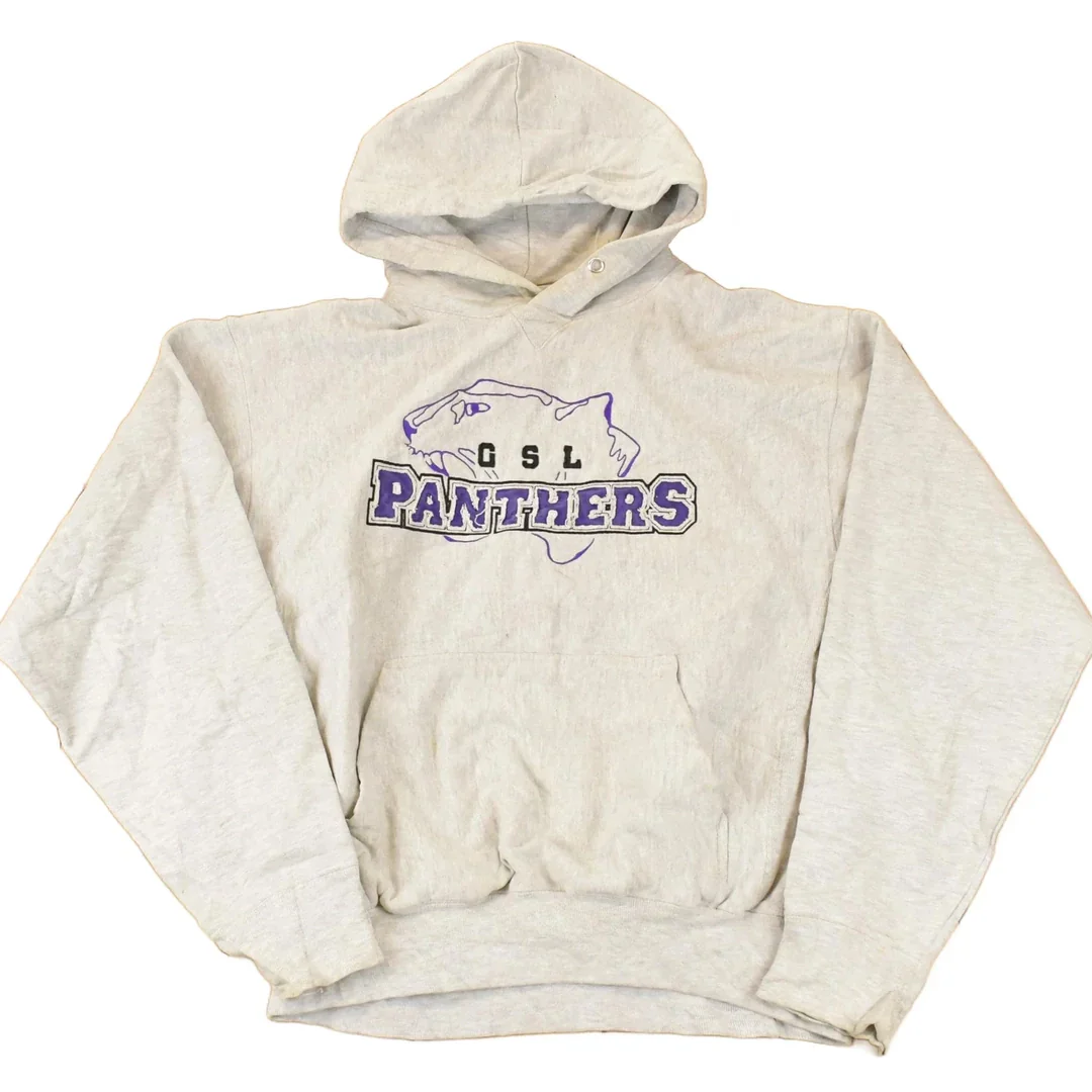 Vintage 1990s GSL Panthers Embroidered University Hoodie Sweater Men's L