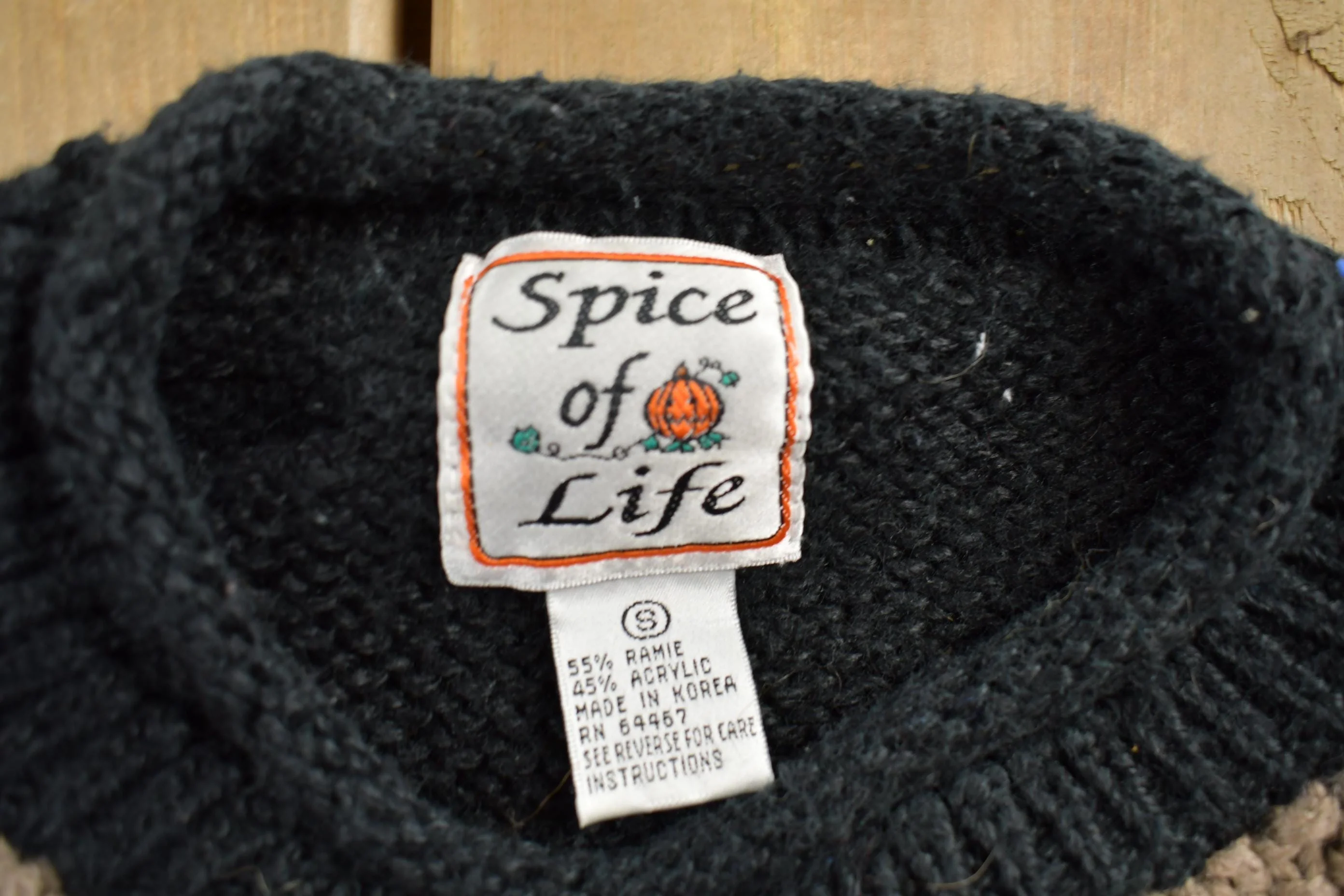 Vintage 1990s Halloween Theme Embroidered Knit Sweater Women's S - Image 3