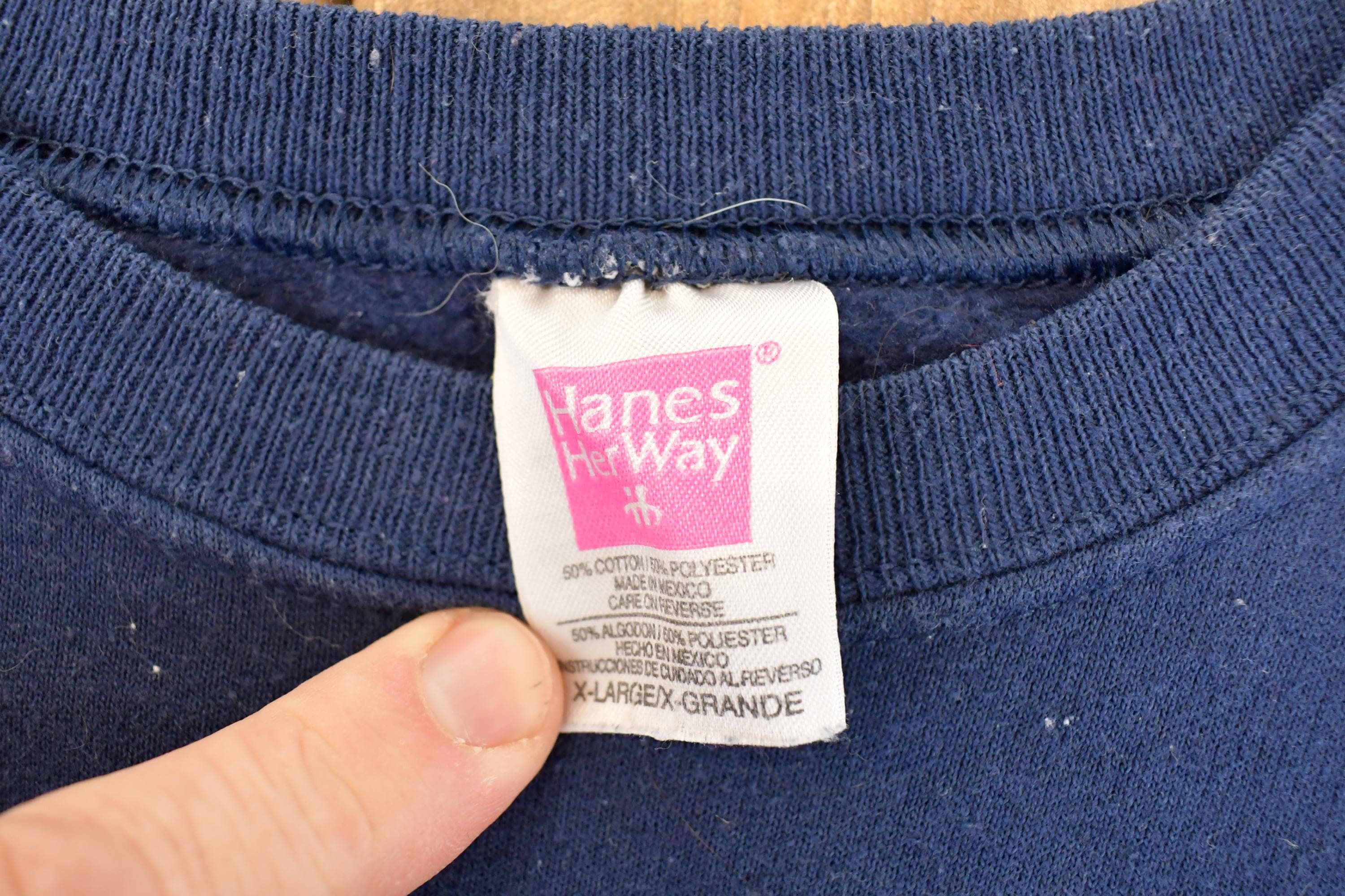 Vintage 1990s Hanes Her Way Blank Crewneck Sweatshirt Womens XL - Image 4