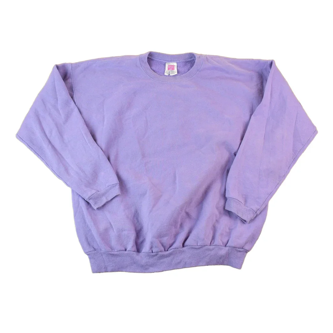 Vintage 1990s Hanes Her Way Blank Mauve Crewneck Sweatshirt Men's XL
