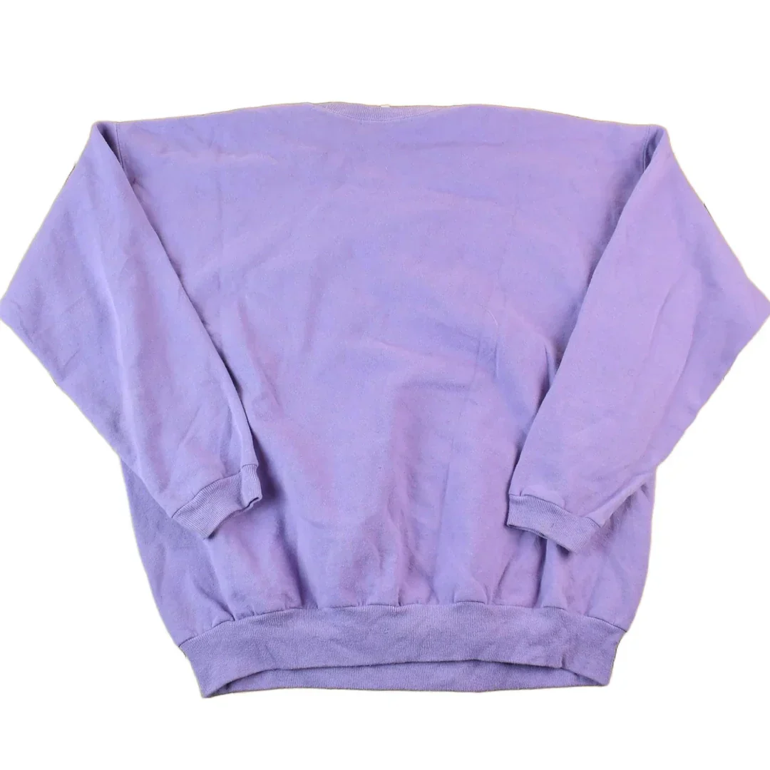 Vintage 1990s Hanes Her Way Blank Mauve Crewneck Sweatshirt Men's XL - Image 2
