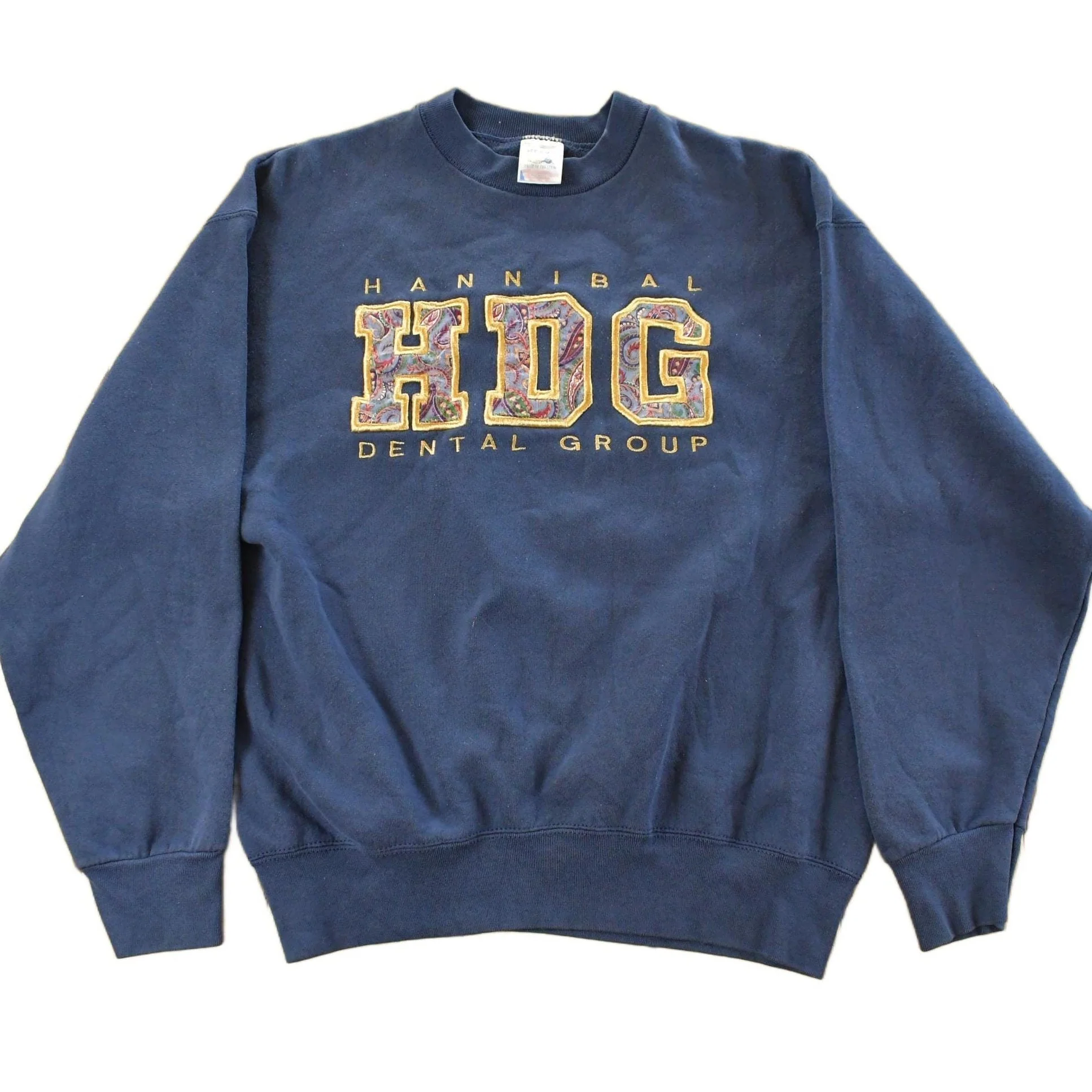 Vintage 1990s Hannibal Dental Group Paisley Crewneck Sweatshirt Men's Large
