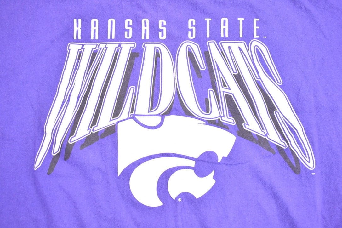 Vintage 1990s Hansas State Wildcats Collegiate T-Shirt Men's 2XL - Image 3