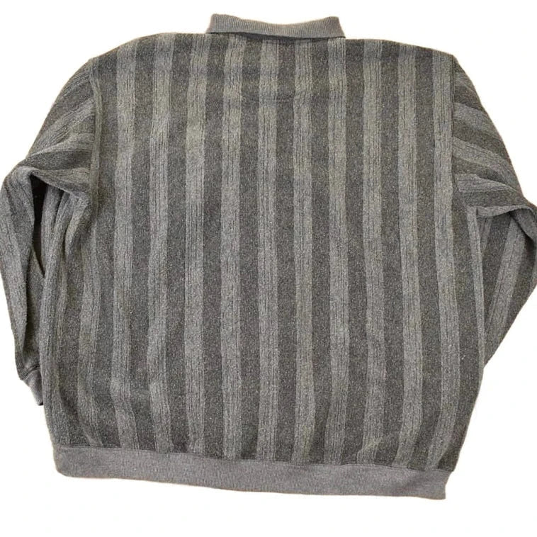Vintage 1990s Harbour Bay Knit Button Up Shirt Mens XL - Image 2