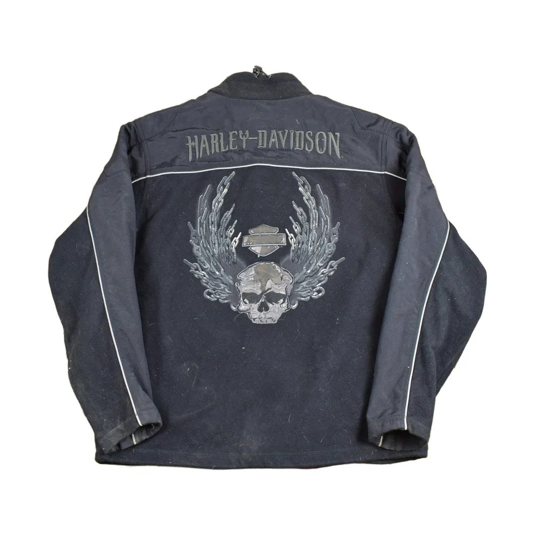 Vintage 1990s Harley Davidson Fleece Zip Up Sweater Men's XL