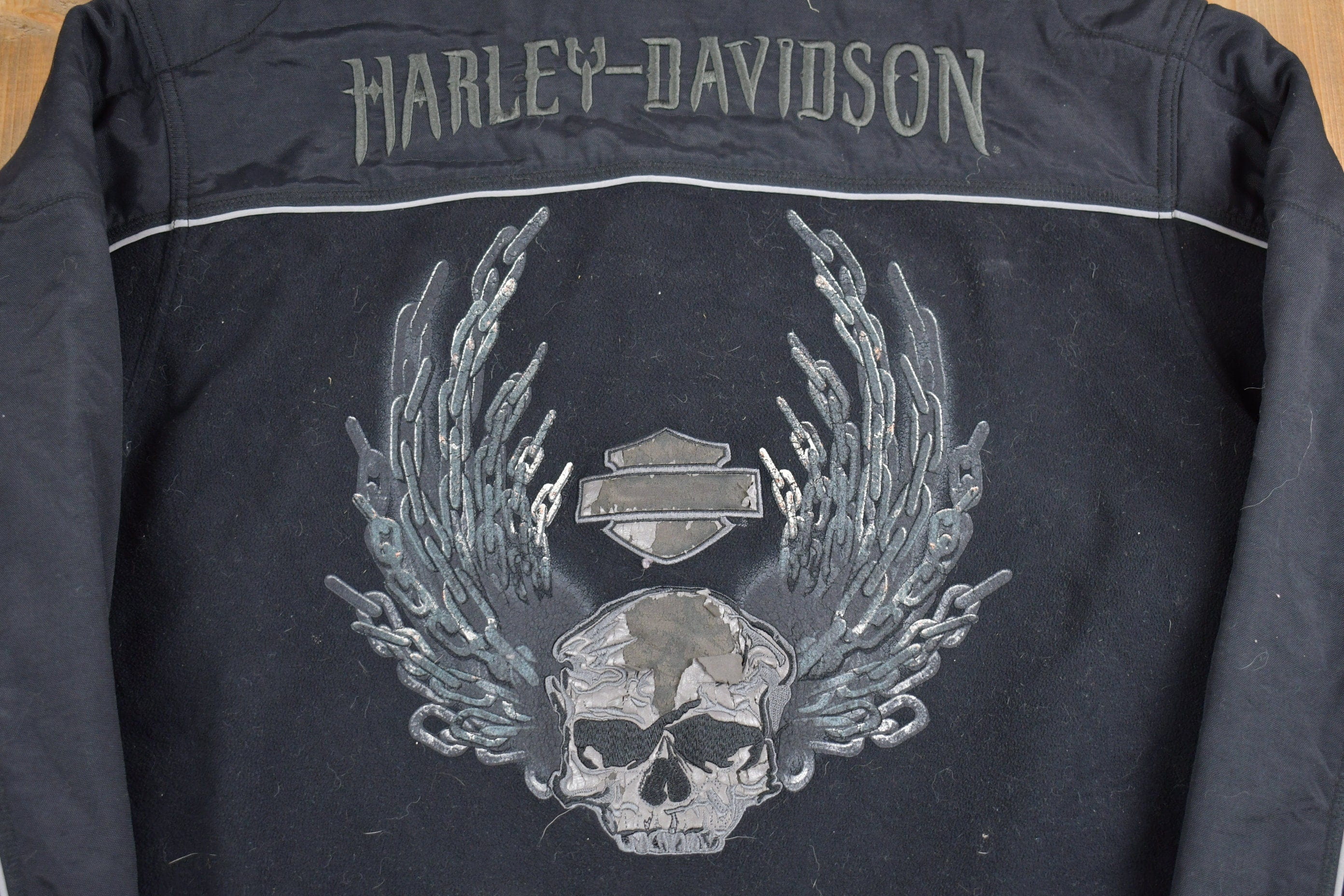 Vintage 1990s Harley Davidson Fleece Zip Up Sweater Men's XL - Image 3