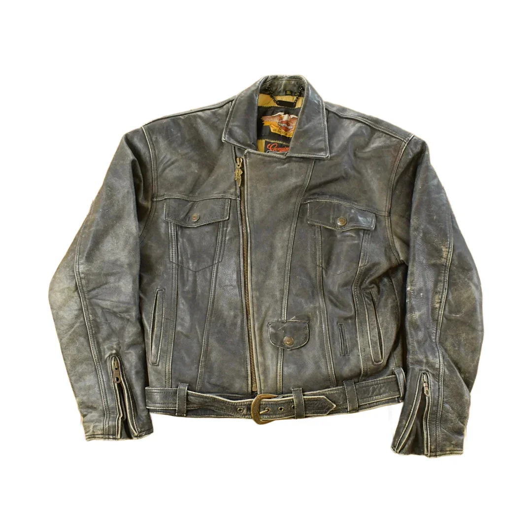 Vintage 1990s Harley Davidson Leather Biker Jacket Men's Small