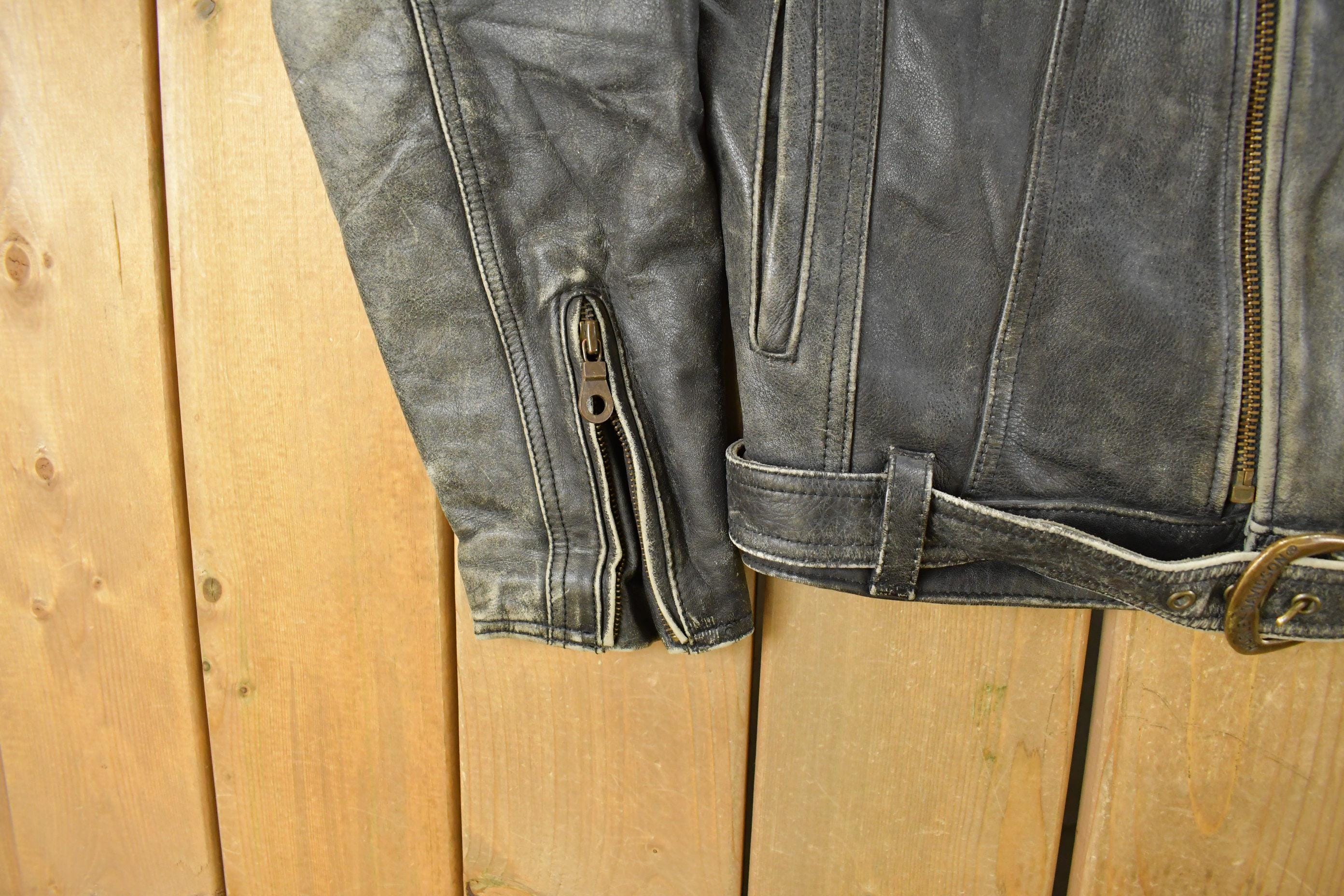 Vintage 1990s Harley Davidson Leather Biker Jacket Men's Small - Image 3