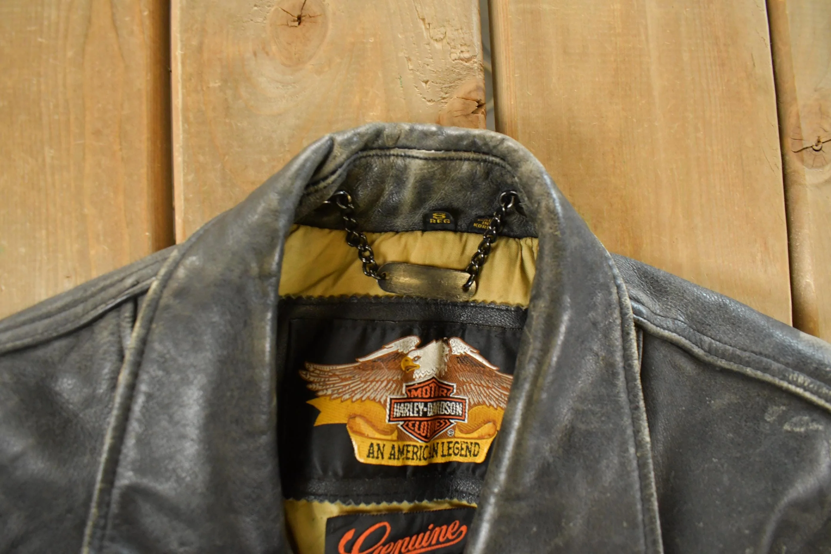 Vintage 1990s Harley Davidson Leather Biker Jacket Men's Small - Image 4