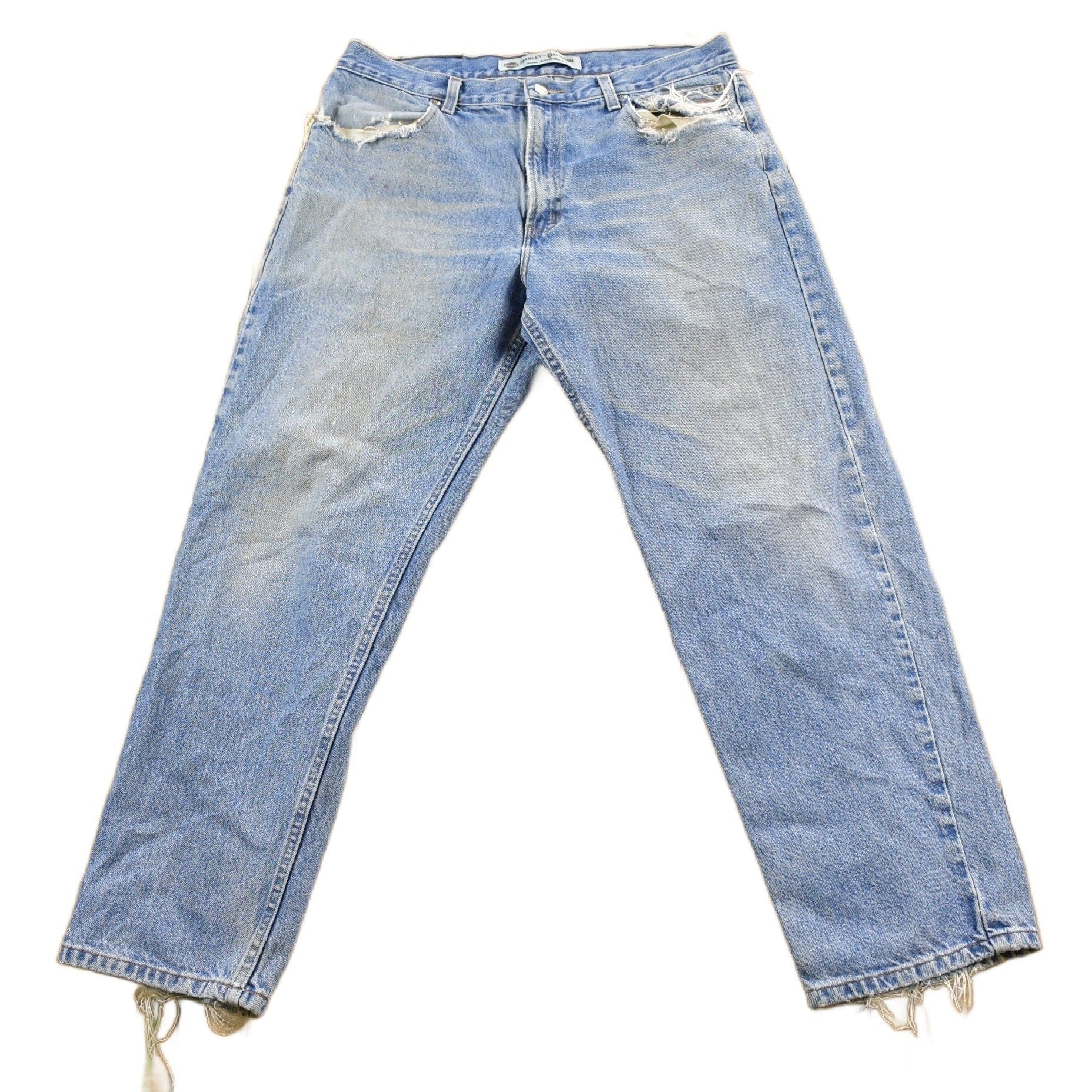 Vintage 1990s Harley Davidson Light Wash Denim Jeans Men's 36 x 28