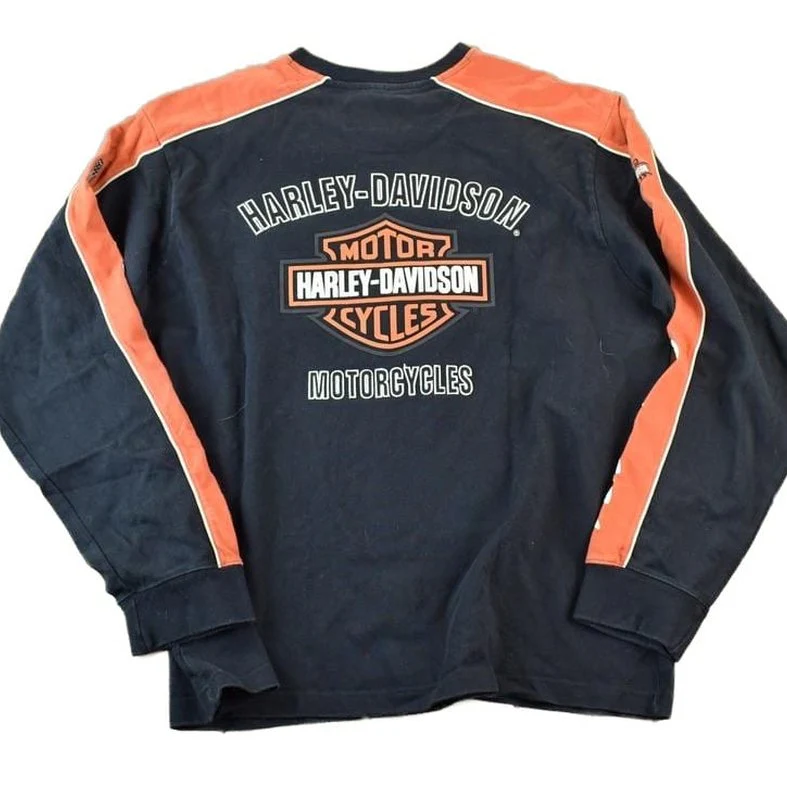 Vintage 1990s Harley Davidson Motorcycles Crewneck Sweatshirt Made In USA Men's XL - Image 2